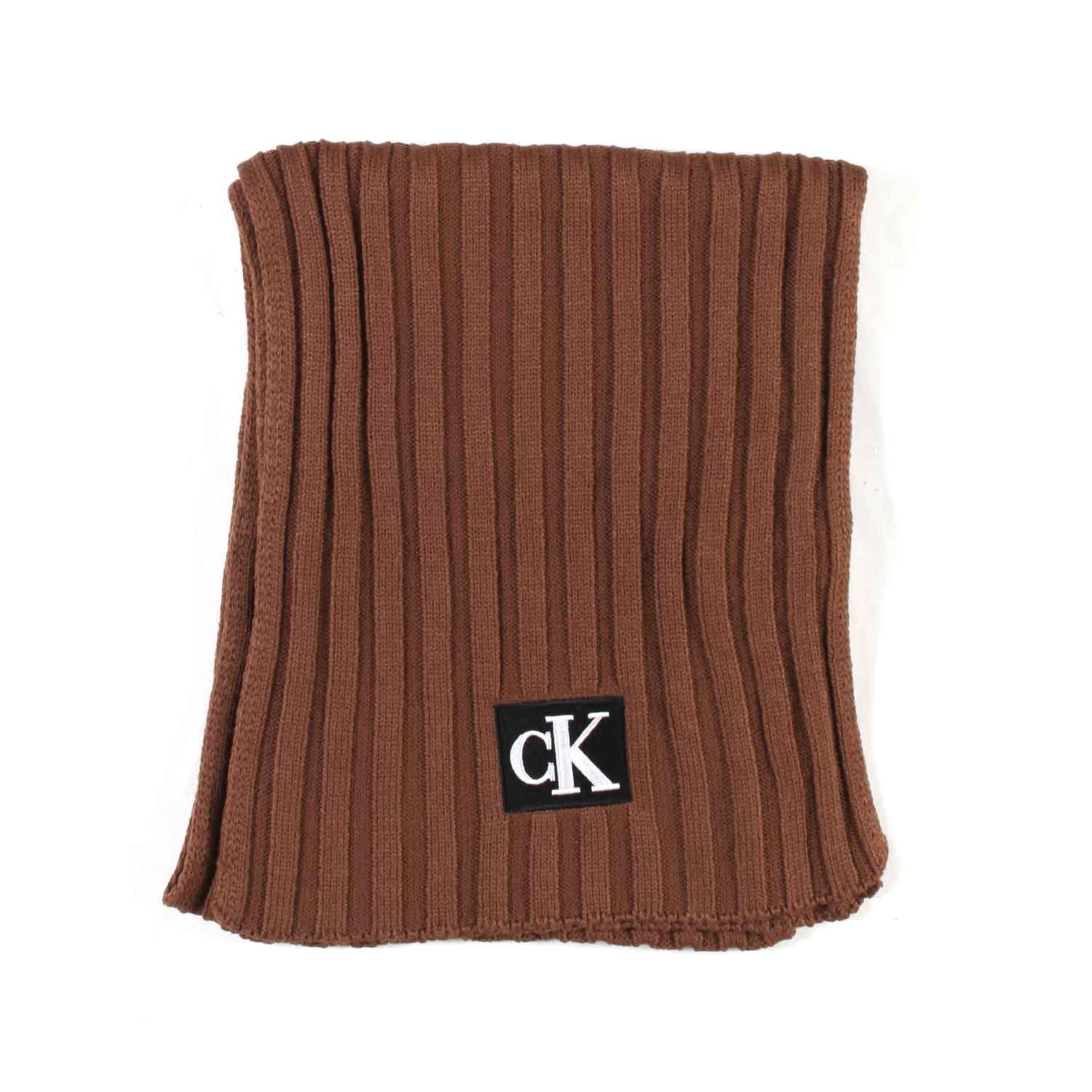 SCIARPA UNISEX MARRONE CON LOGO NERO E BIANCO - annameglio.com abbigliamento moda