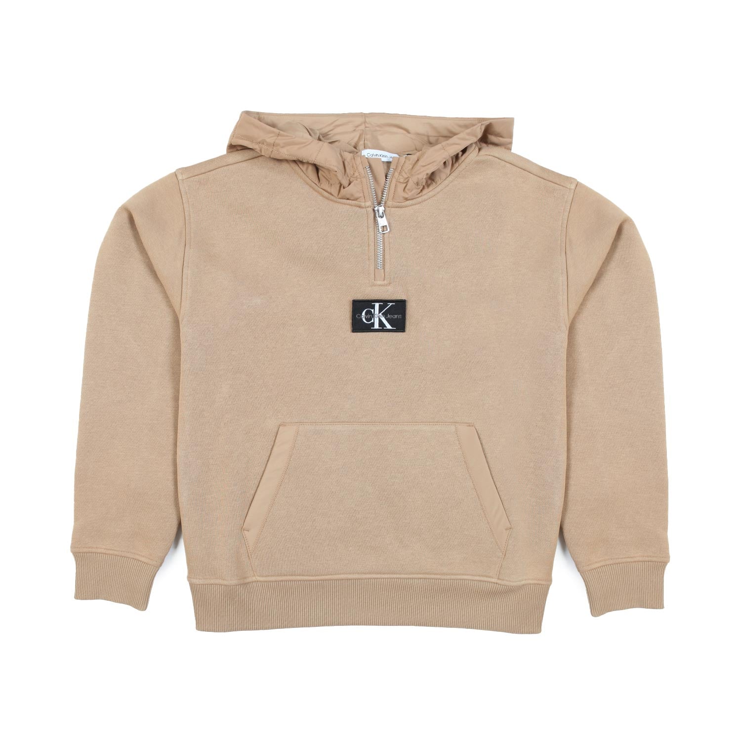 FELPA UNISEX CAMMELLO CON CAPPUCCIO TRAPUNTATO - annameglio.com abbigliamento moda