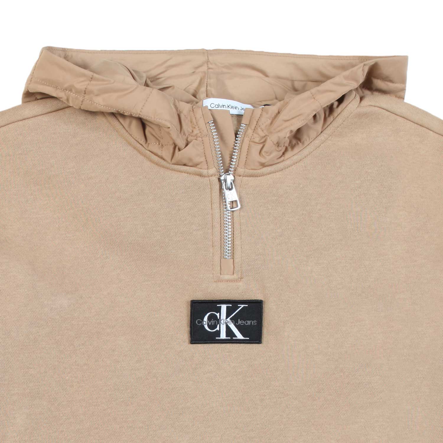 FELPA UNISEX CAMMELLO CON CAPPUCCIO TRAPUNTATO - annameglio.com abbigliamento moda