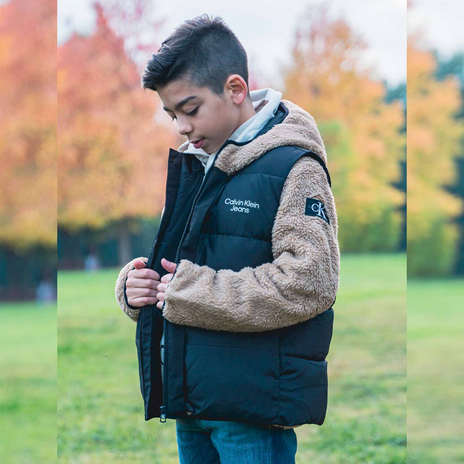 GIACCA TEDDY CAMMELLO CON GILET NERO UNISEX - annameglio.com abbigliamento moda