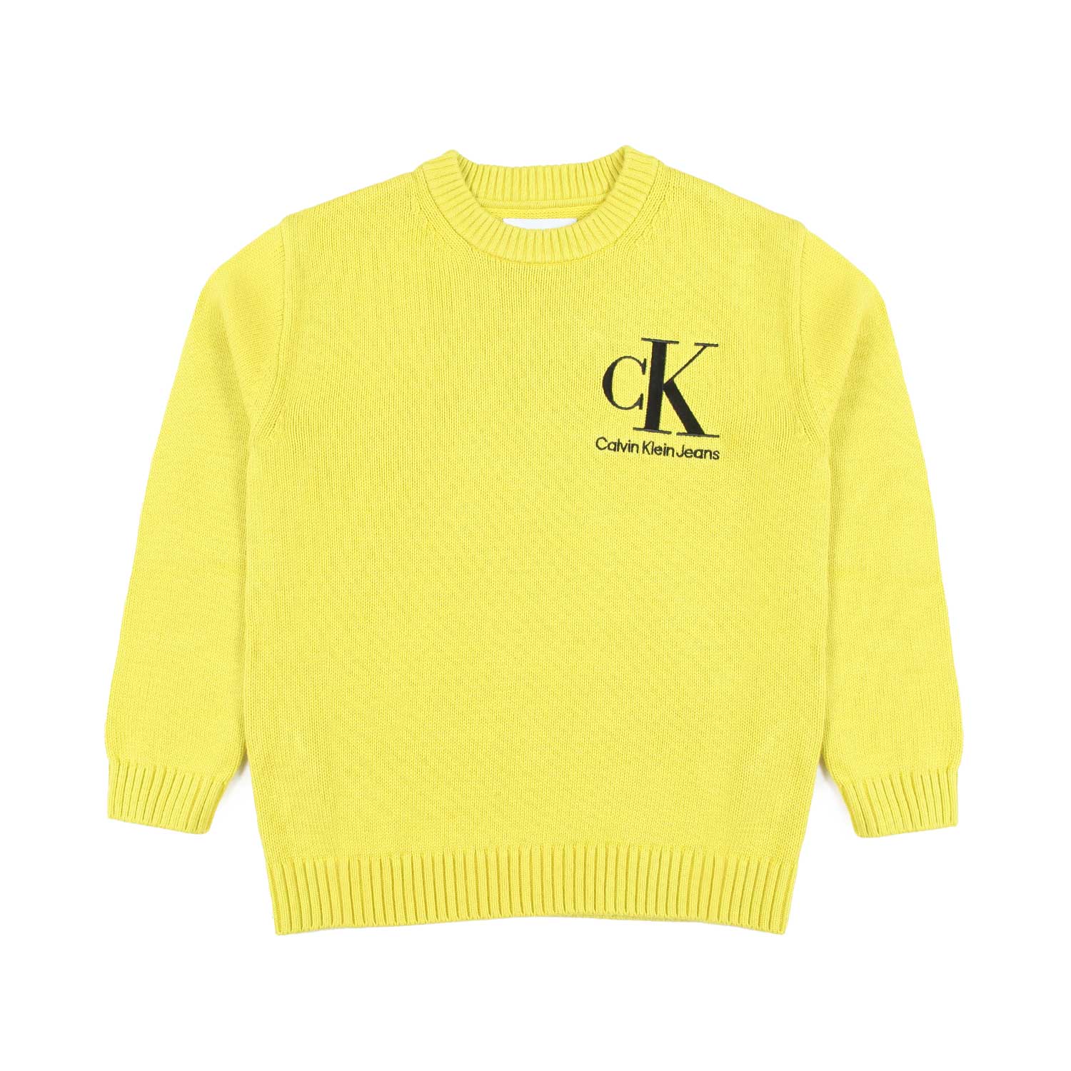 PULLOVER UNISEX GIALLO FLUO CON LOGO CK NERO - annameglio.com abbigliamento moda