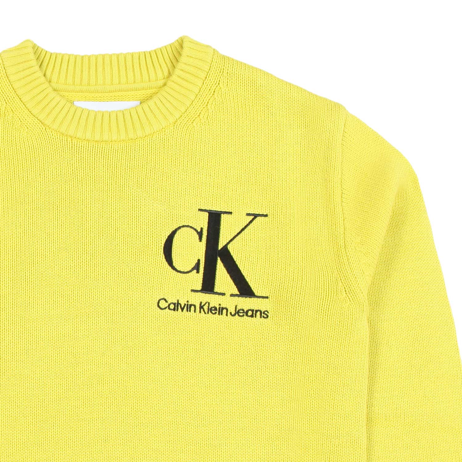 PULLOVER UNISEX GIALLO FLUO CON LOGO CK NERO - annameglio.com abbigliamento moda