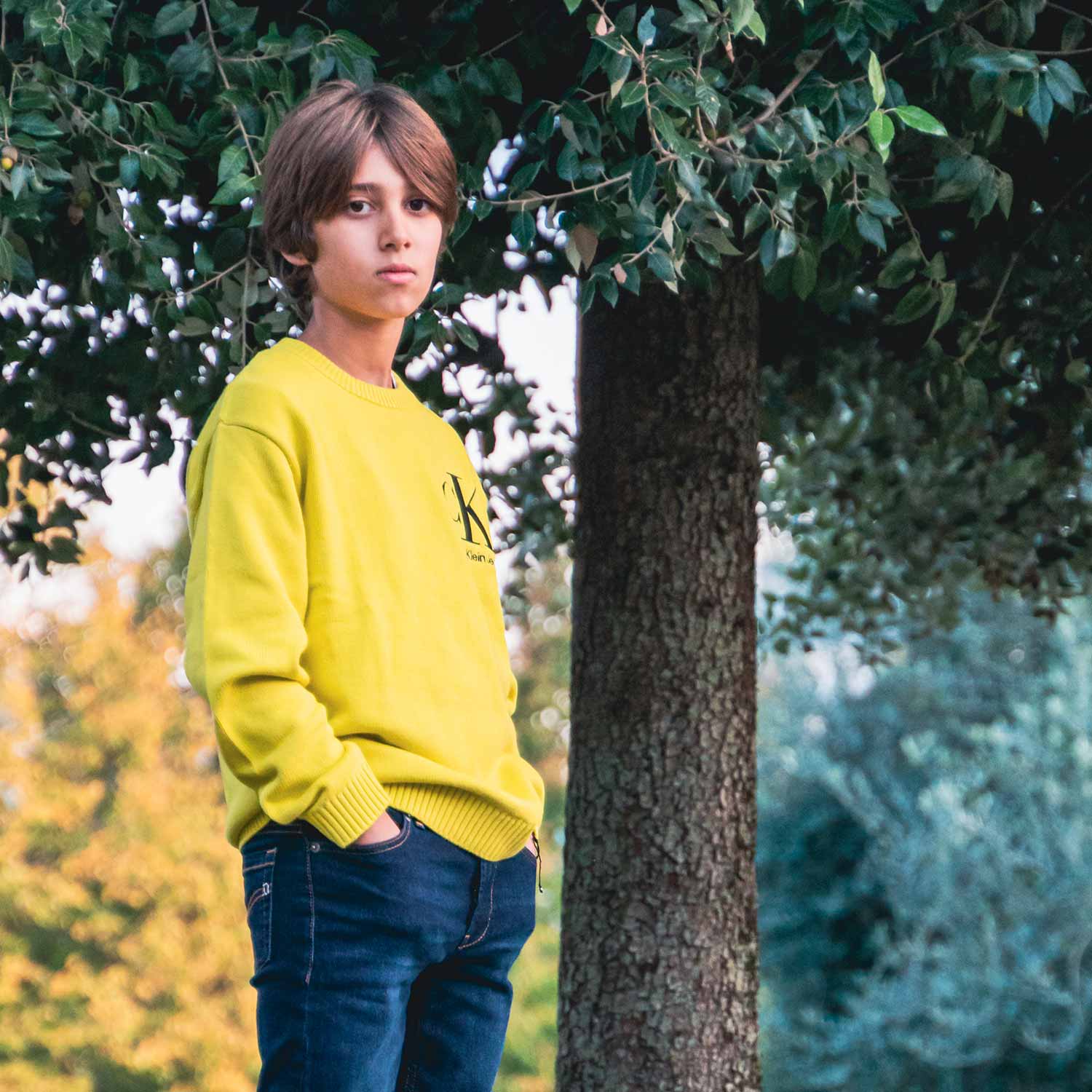 PULLOVER UNISEX GIALLO FLUO CON LOGO CK NERO - annameglio.com abbigliamento moda