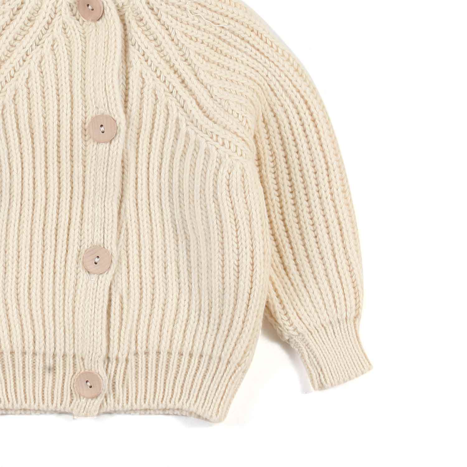 CARDIGAN UNISEX ANIOL ECRU CON CAPPUCCIO - annameglio.com abbigliamento moda