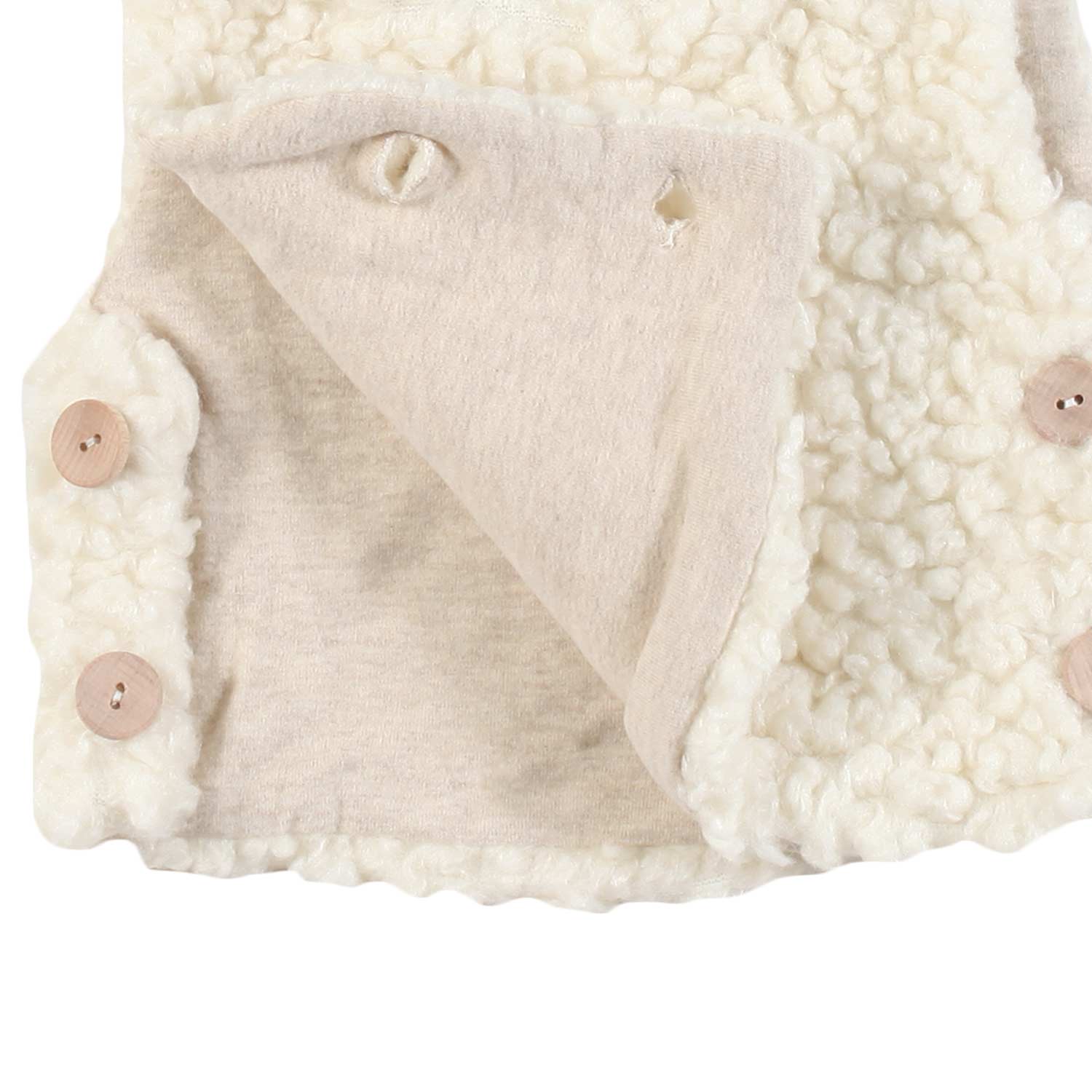 MINI GILET LOTTE ECRU IN ECOPELLICCIA - annameglio.com abbigliamento moda