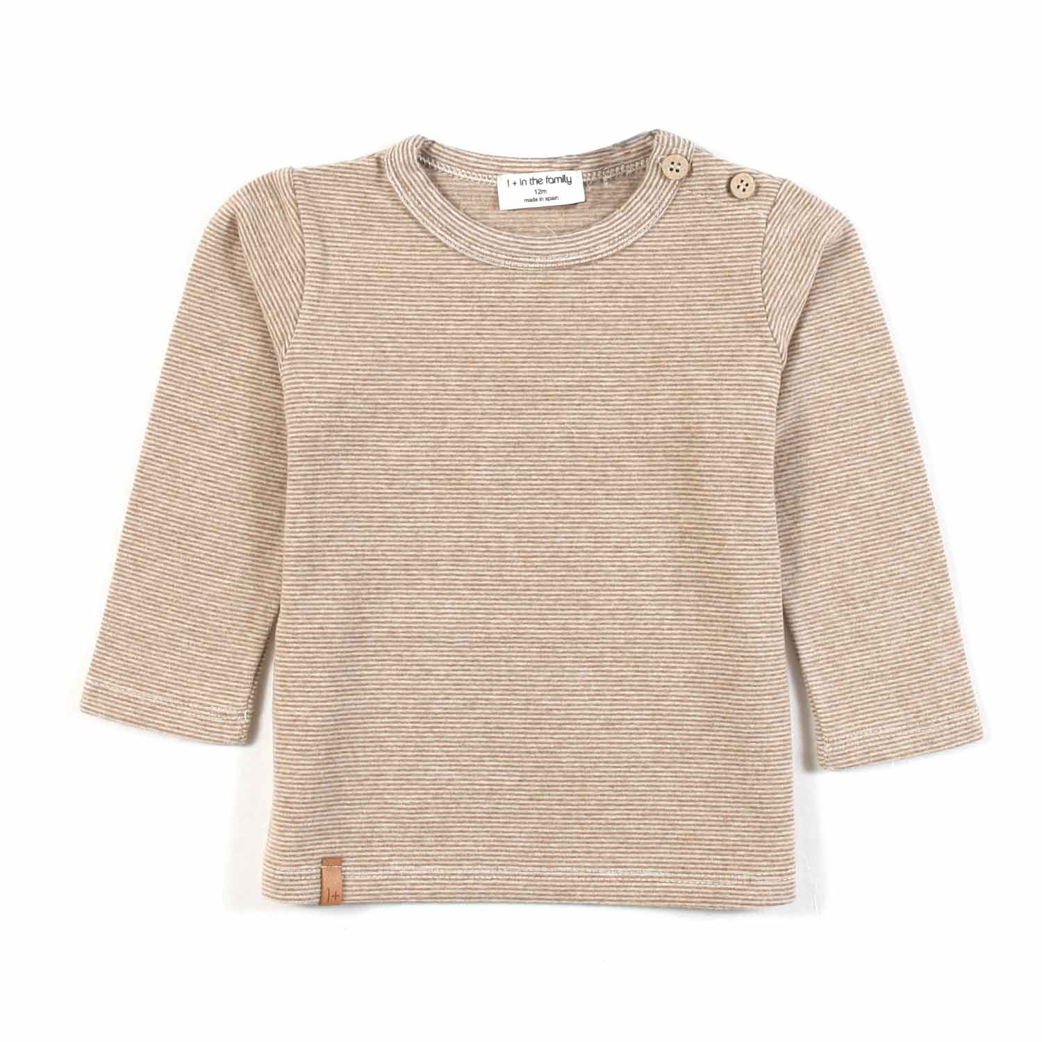 T-SHIRT OT ECRU E CARAMELLO A RIGHE BABY UNISEX - annameglio.com abbigliamento moda