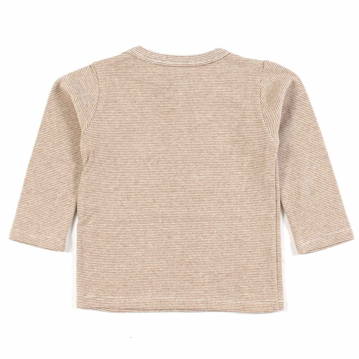 T-SHIRT OT ECRU E CARAMELLO A RIGHE BABY UNISEX - annameglio.com abbigliamento moda