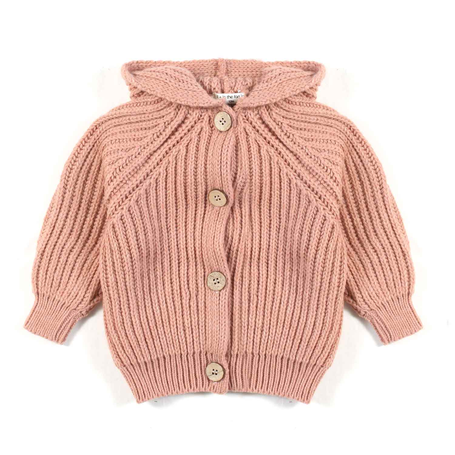CARDIGAN CON CAPPUCCIO ANIOL ROSA BAMBINA - annameglio.com abbigliamento moda
