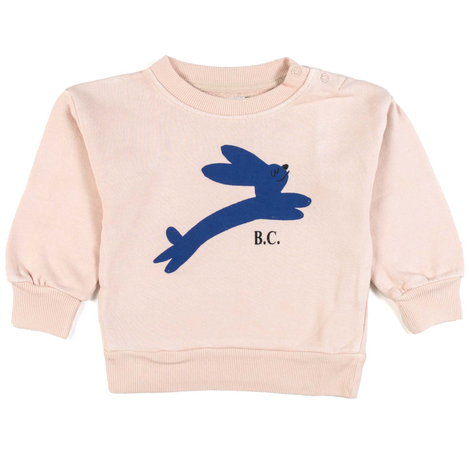 FELPA BIMBA ROSA PALLIDO CON STAMPA BLU - annameglio.com abbigliamento moda