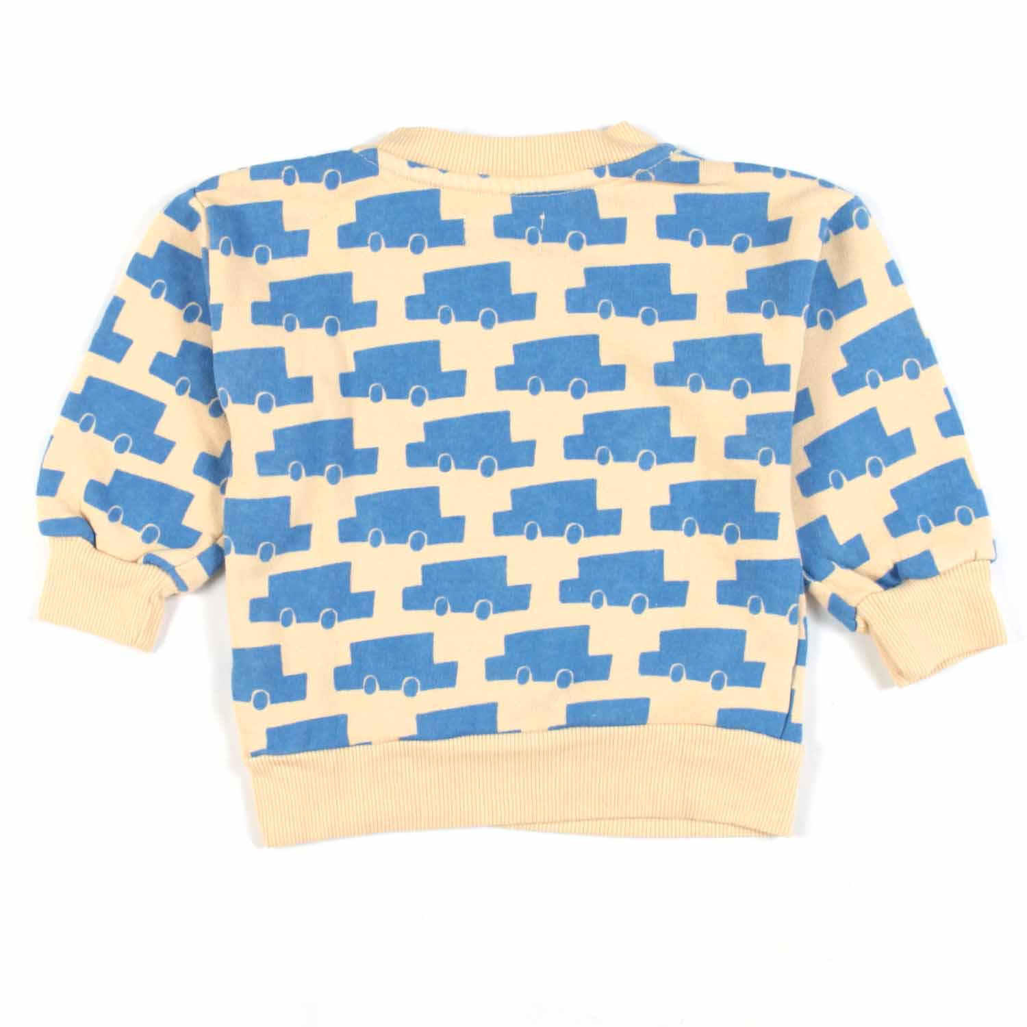 FELPA BIMBO CREMA CON MACCHININE AZZURRE - annameglio.com abbigliamento moda