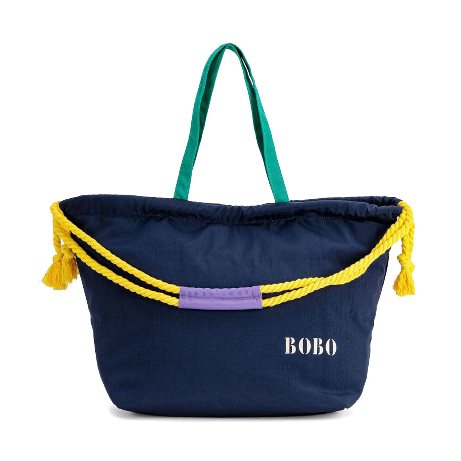BORSA SHOPPER BLU NAVY E MULTICOLOR - annameglio.com abbigliamento moda