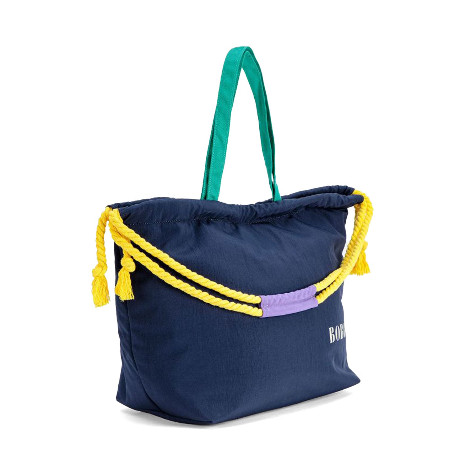 BORSA SHOPPER BLU NAVY E MULTICOLOR - annameglio.com abbigliamento moda