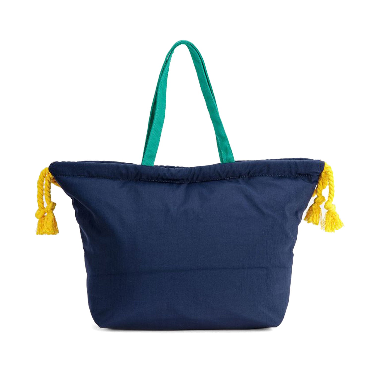 BORSA SHOPPER BLU NAVY E MULTICOLOR - annameglio.com abbigliamento moda