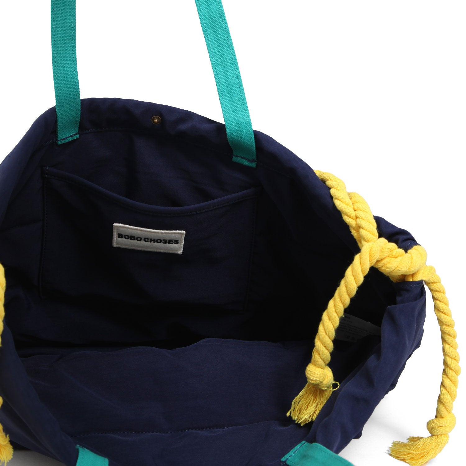 BORSA SHOPPER BLU NAVY E MULTICOLOR - annameglio.com abbigliamento moda