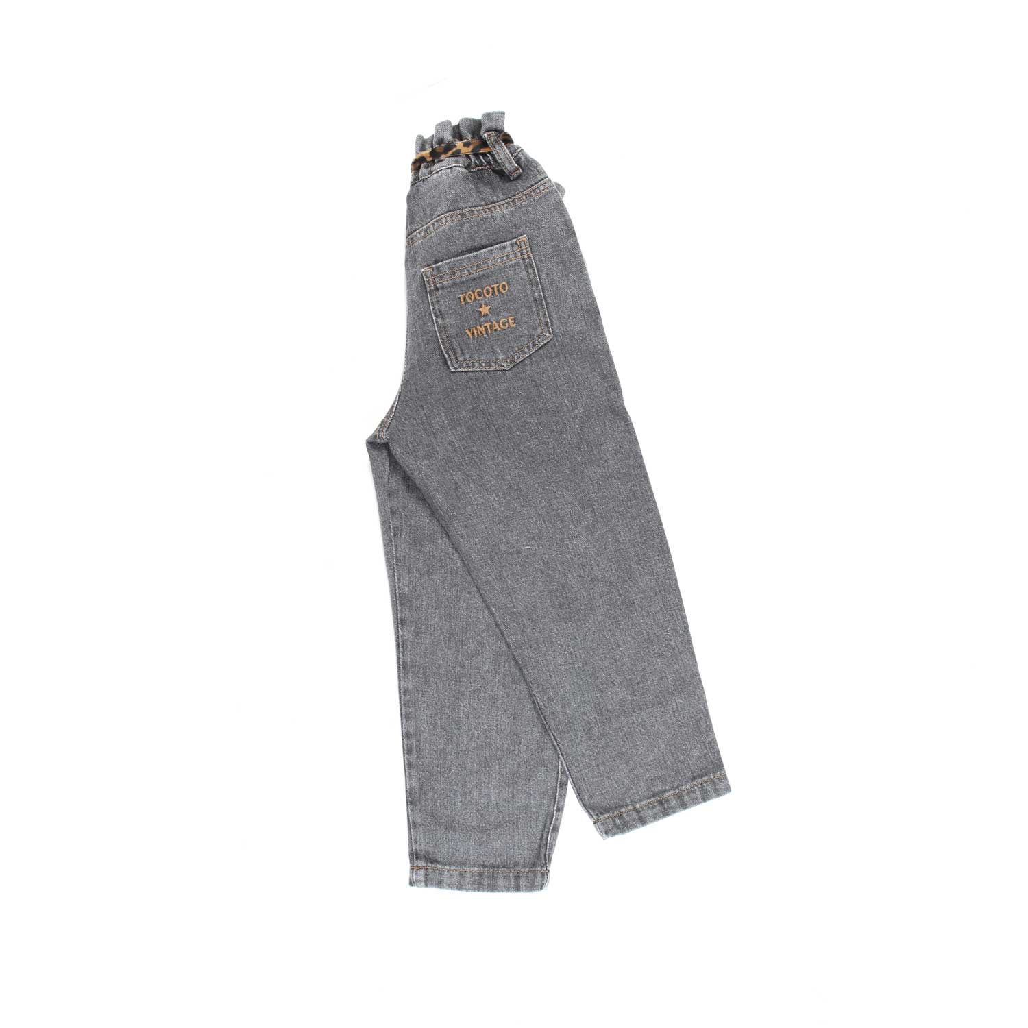 JEANS GRIGIO CON CINTA ANIMALIER BAMBINA E TEEN - annameglio.com abbigliamento moda
