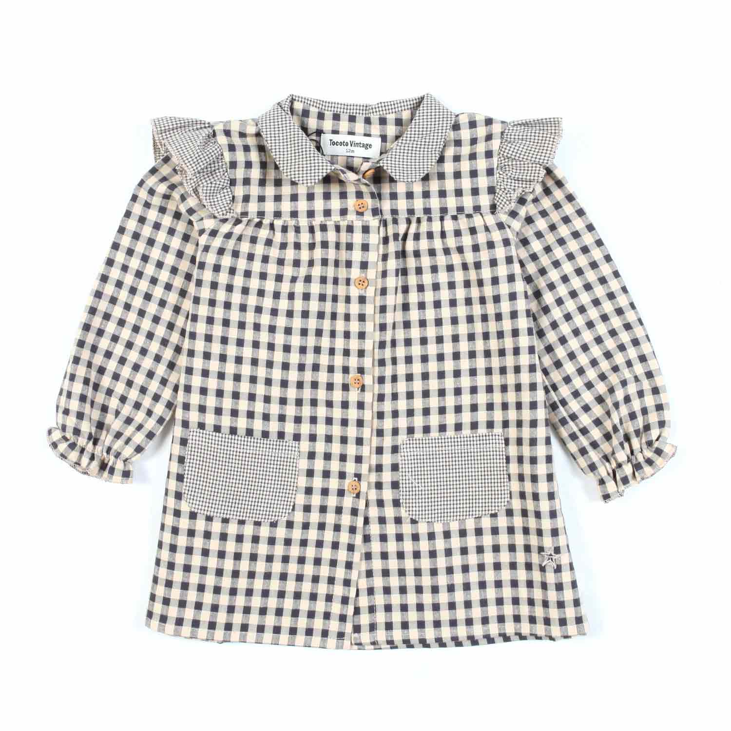 VESTITO CREMA E NERO VICHY BIMBA - annameglio.com abbigliamento moda