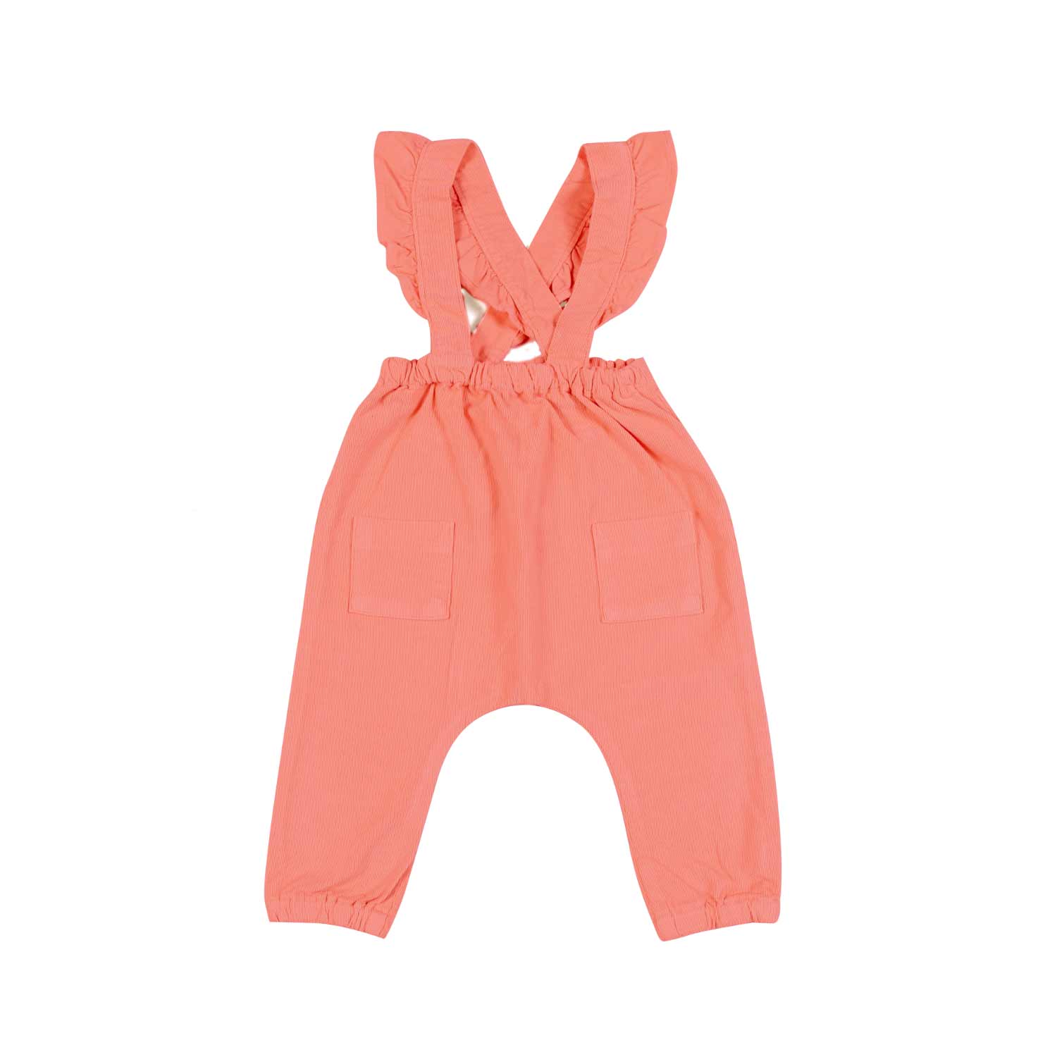 SALOPETTE CORDUROY ROSA SALMONE BIMBA E NEONATA - annameglio.com abbigliamento moda