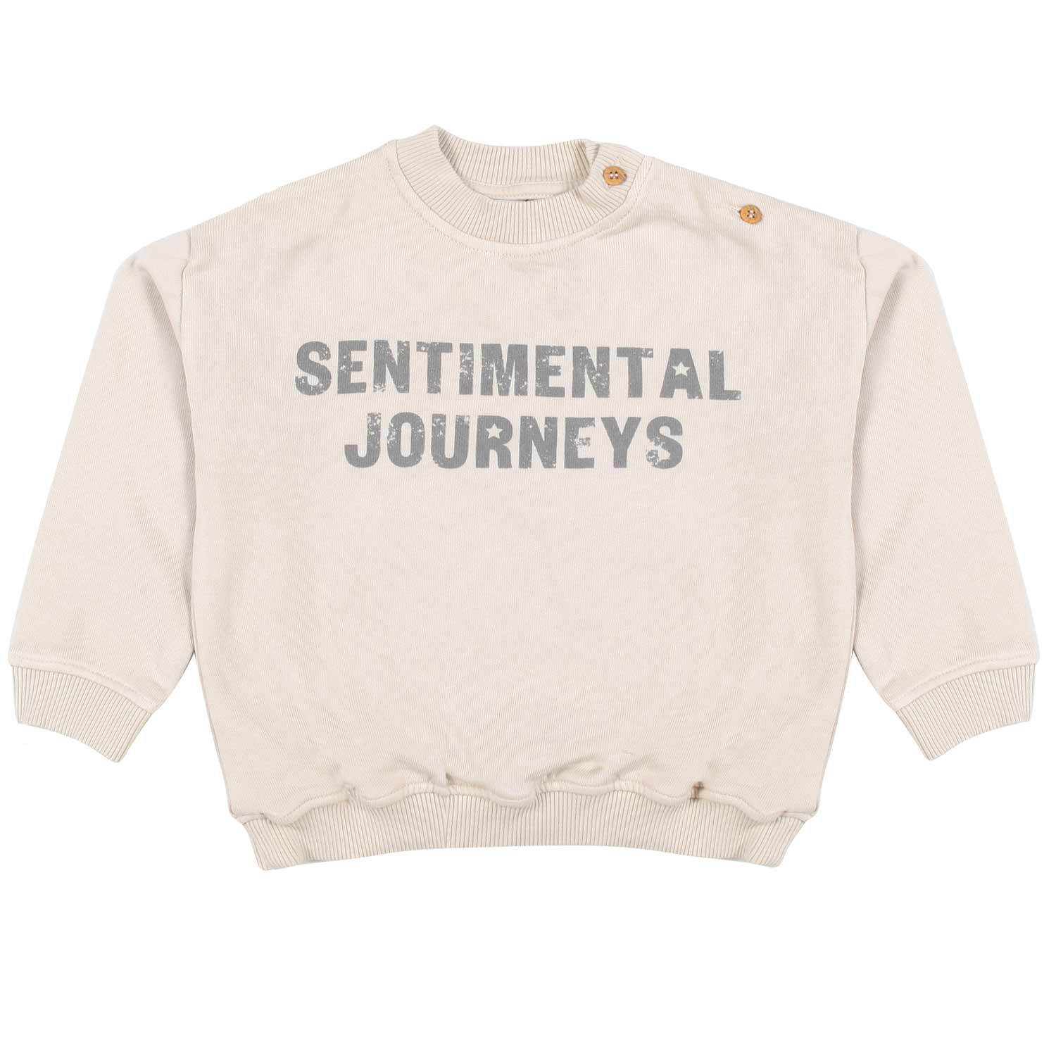 FELPA ECRU CON LETTERING GRIGIO BIMBA - annameglio.com abbigliamento moda