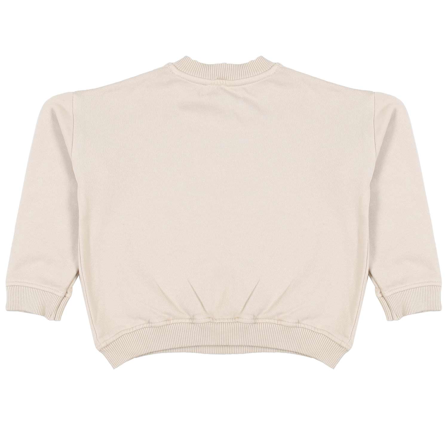 FELPA ECRU CON LETTERING GRIGIO BIMBA - annameglio.com abbigliamento moda