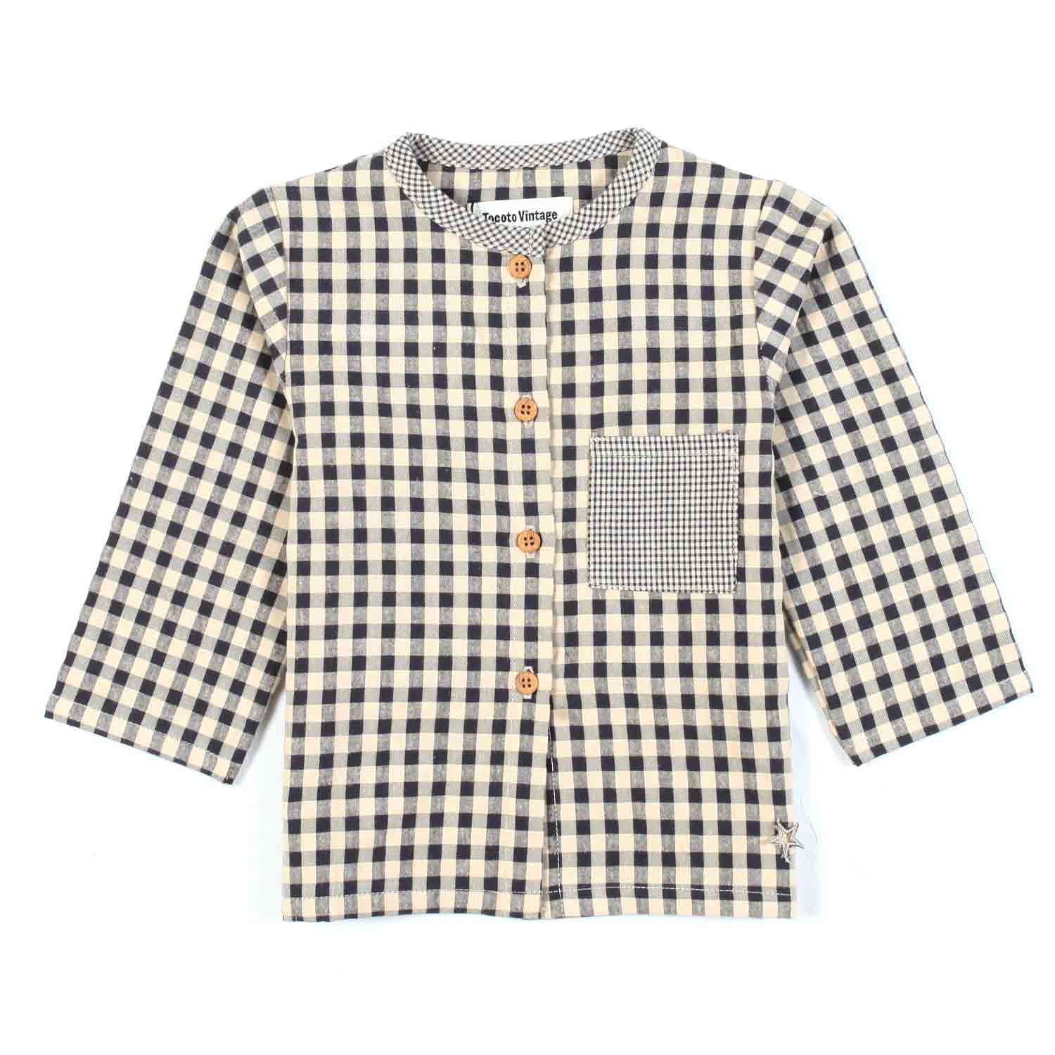 CAMICIA VICHY PANNA E NERA BIMBO - annameglio.com abbigliamento moda