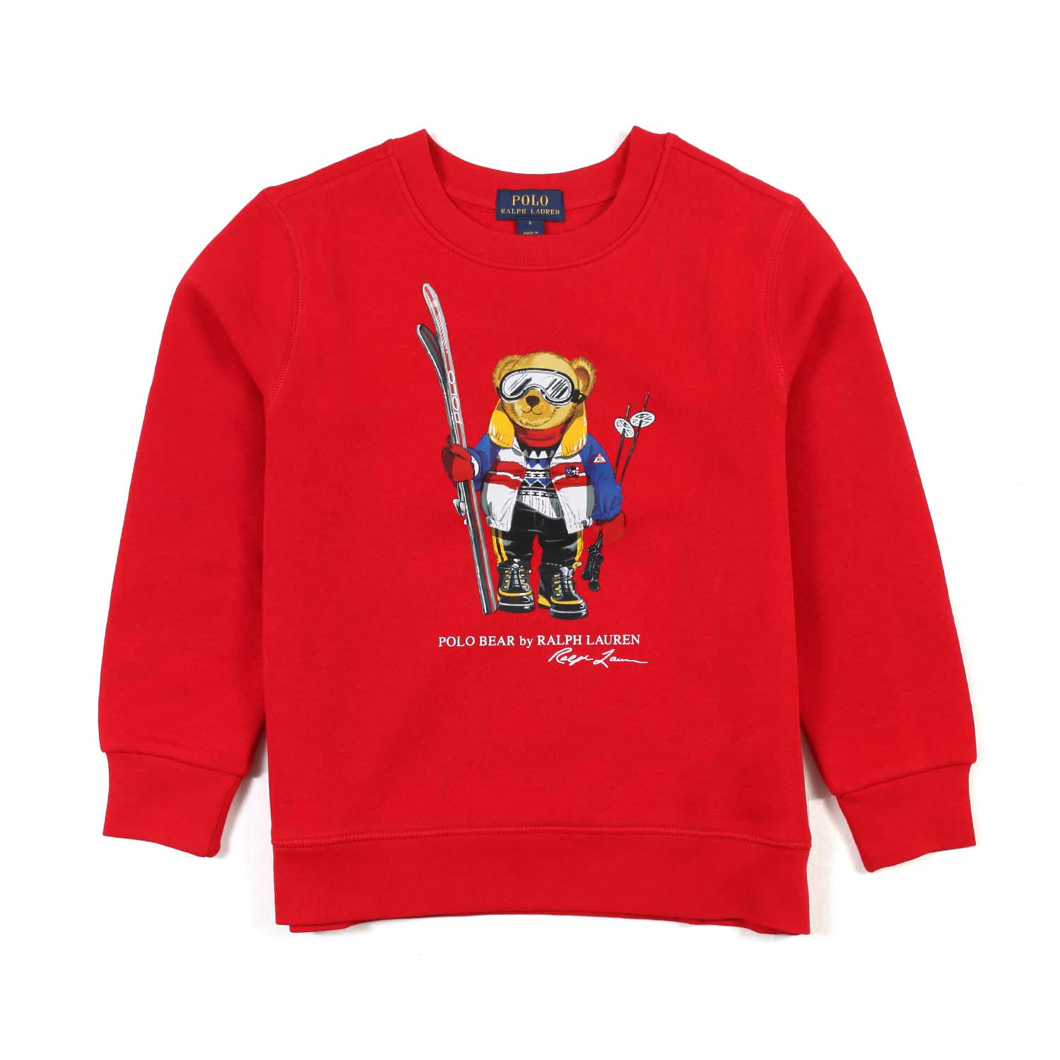 FELPA ROSSA CON STAMPA POLO BEAR SCIATORE - annameglio.com abbigliamento moda