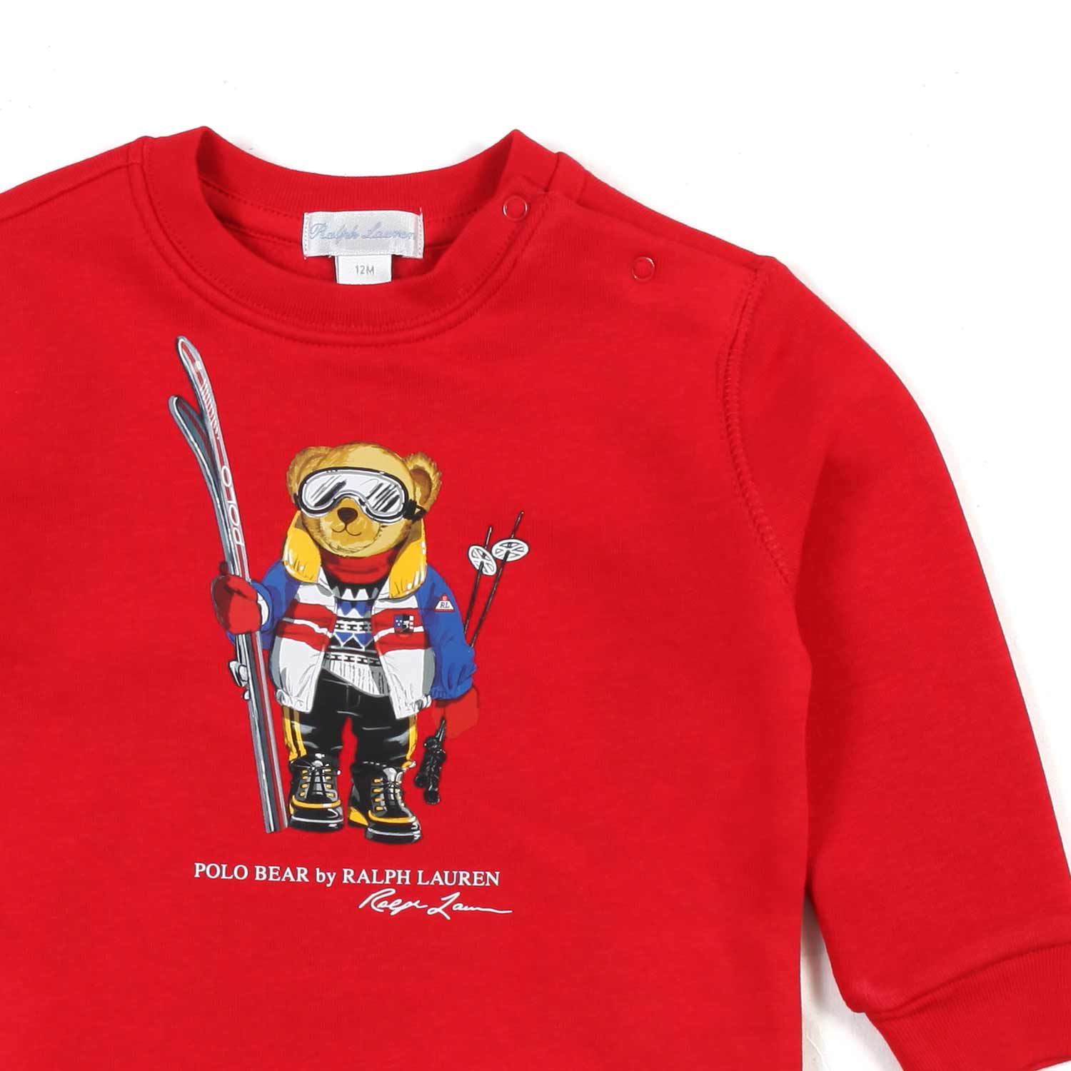 FELPA ROSSA CON STAMPA POLO BEAR SCIATORE - annameglio.com abbigliamento moda