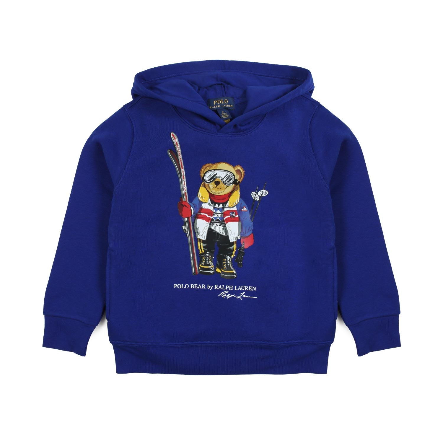 FELPA HOODIE BLU INDACO CON POLO BEAR SCIATORE - annameglio.com abbigliamento moda