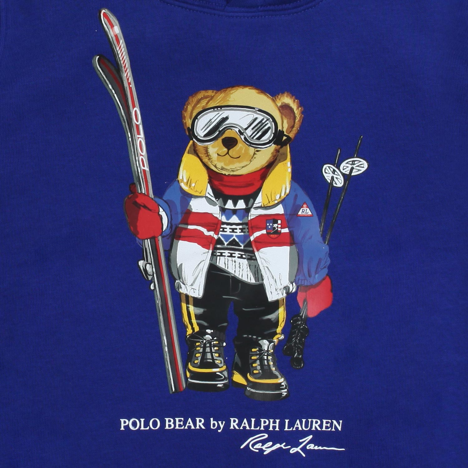 FELPA HOODIE BLU INDACO CON POLO BEAR SCIATORE - annameglio.com abbigliamento moda