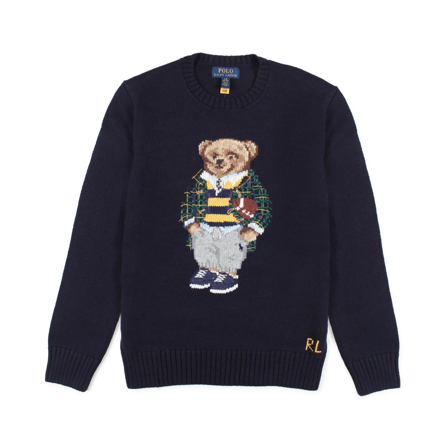 PULLOVER NO-GENDER BLU NAVY CON POLO BEAR - annameglio.com abbigliamento moda