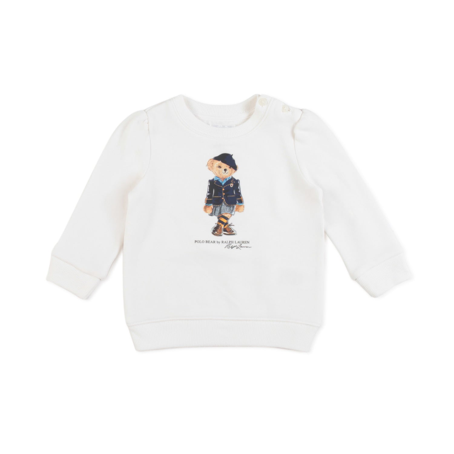 FELPA POLO BEAR BIANCA BAMBINA E NEONATA - annameglio.com abbigliamento moda