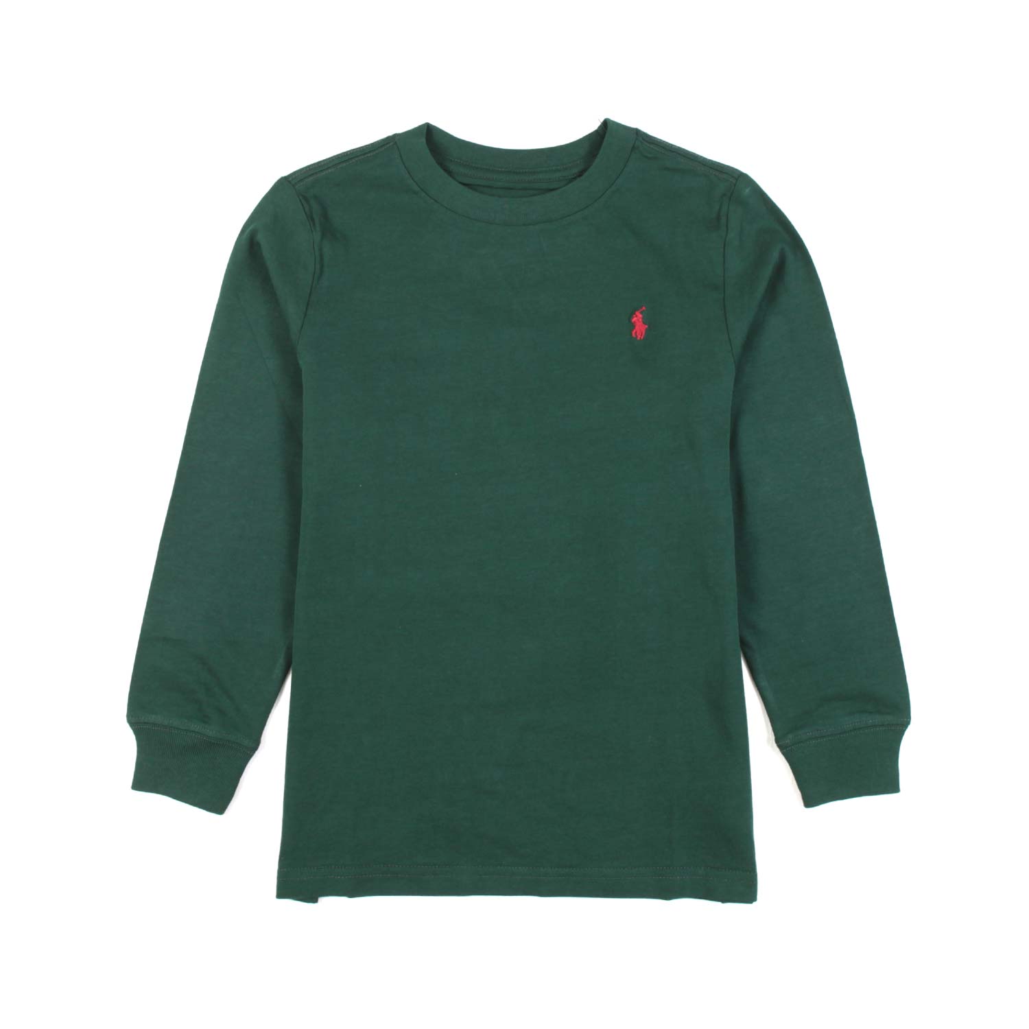 T-SHIRT MANICA LUNGA VERDE CON PONY RICAMATO - annameglio.com abbigliamento moda