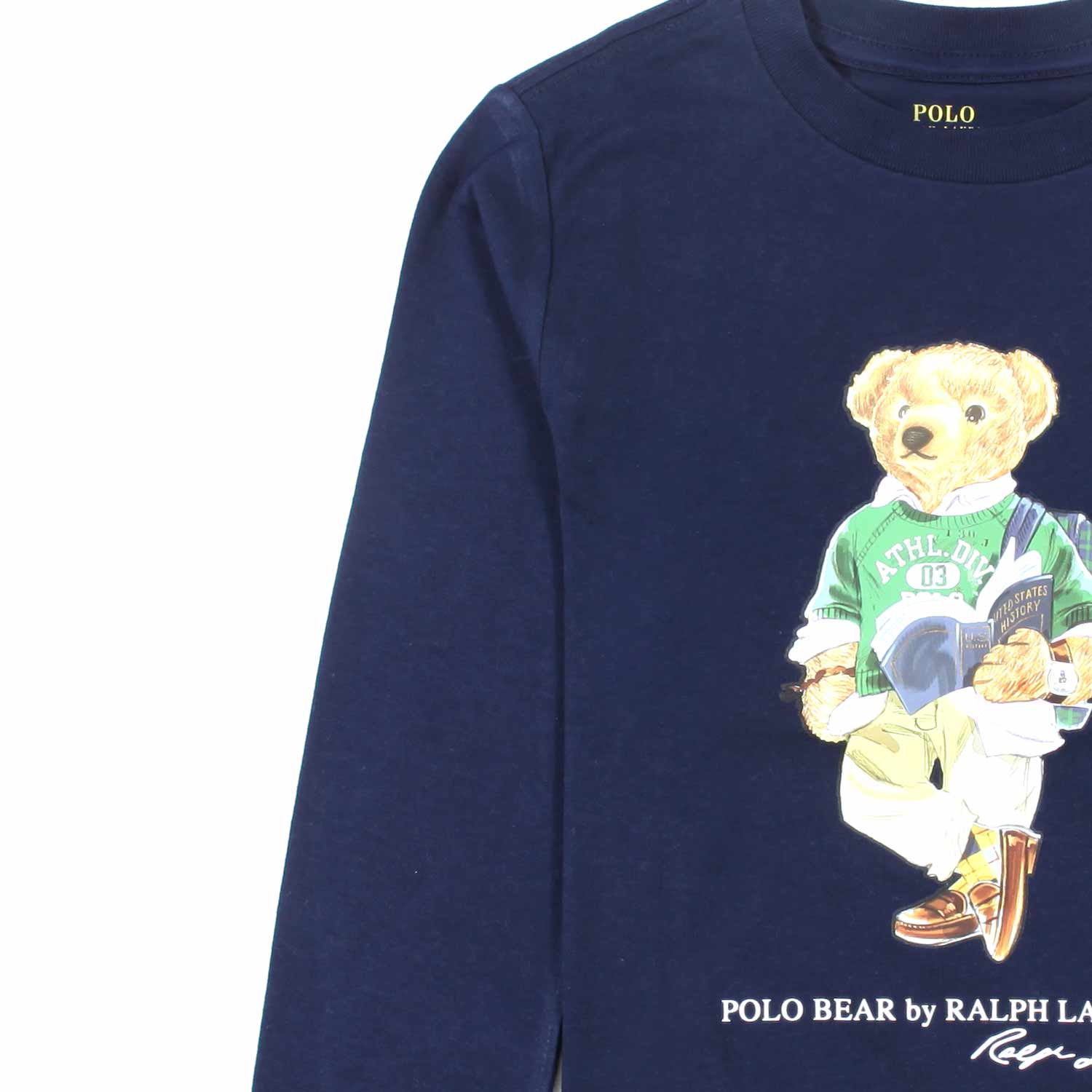 T-SHIRT MANICA LUNGA BLU NAVY CON STAMPA POLO BEAR - annameglio.com abbigliamento moda