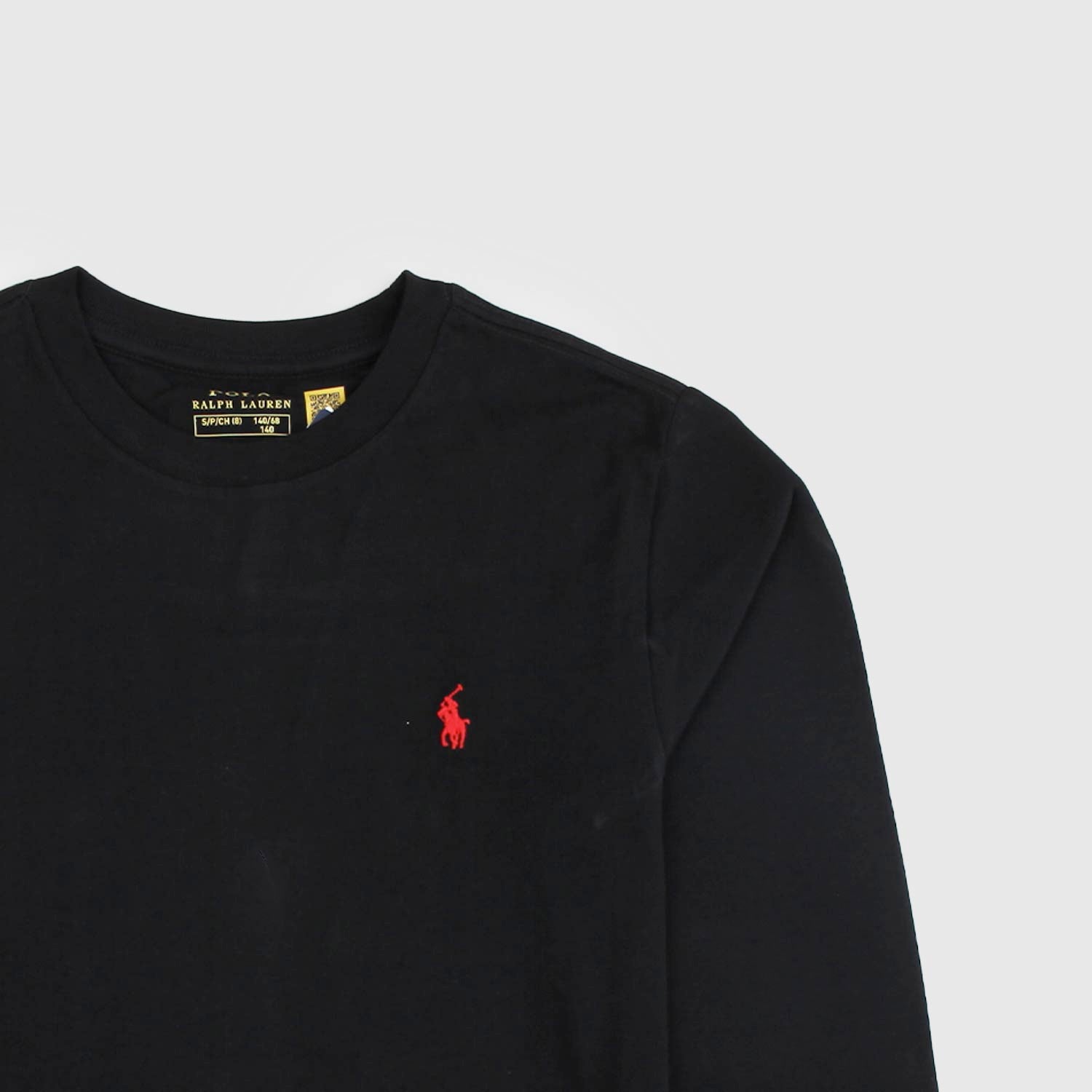 T-SHIRT MANICA LUNGA NERA CON PONY RICAMATO - annameglio.com abbigliamento moda