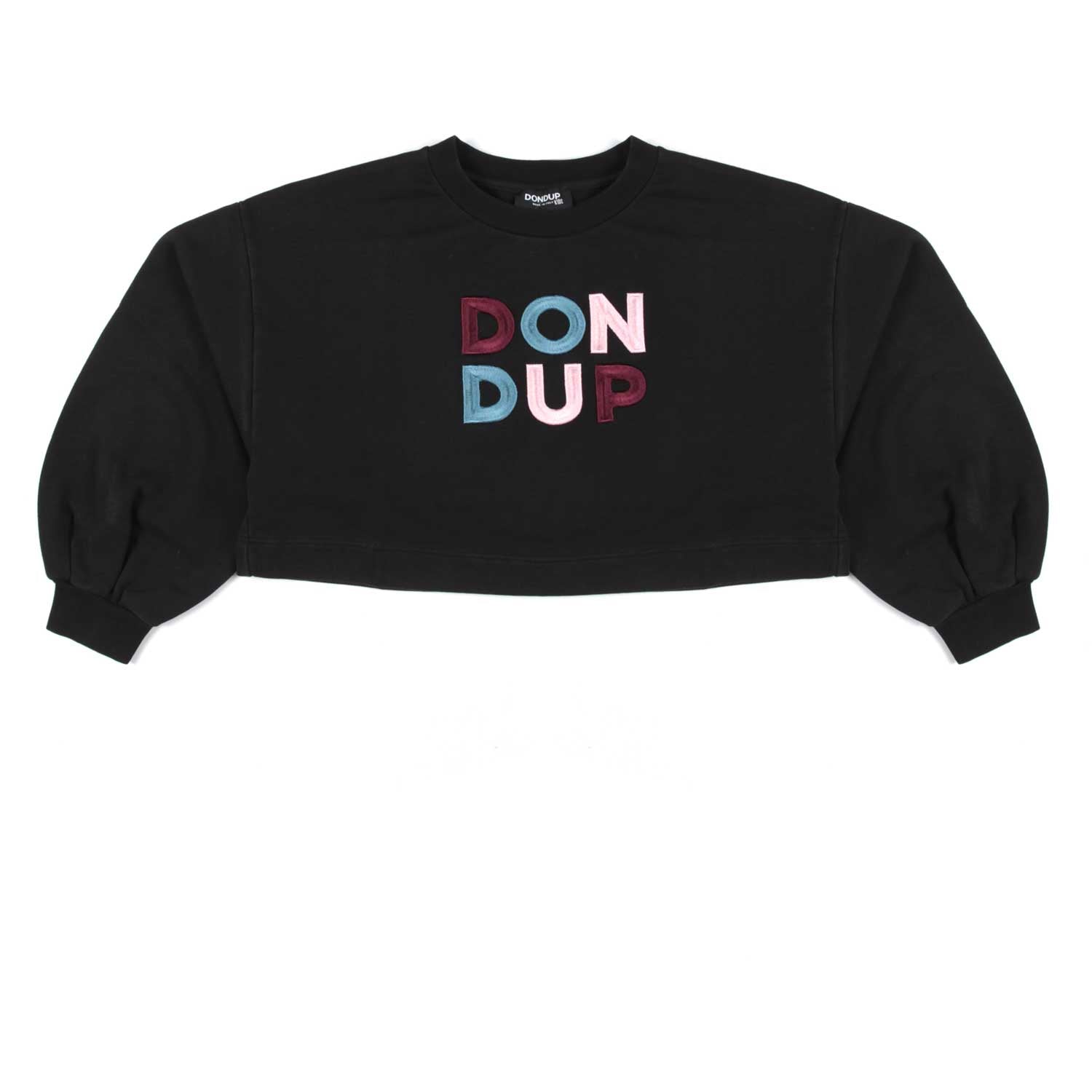 FELPA CROPPED NERA CON LOGO BAMBINA E TEEN - annameglio.com abbigliamento moda