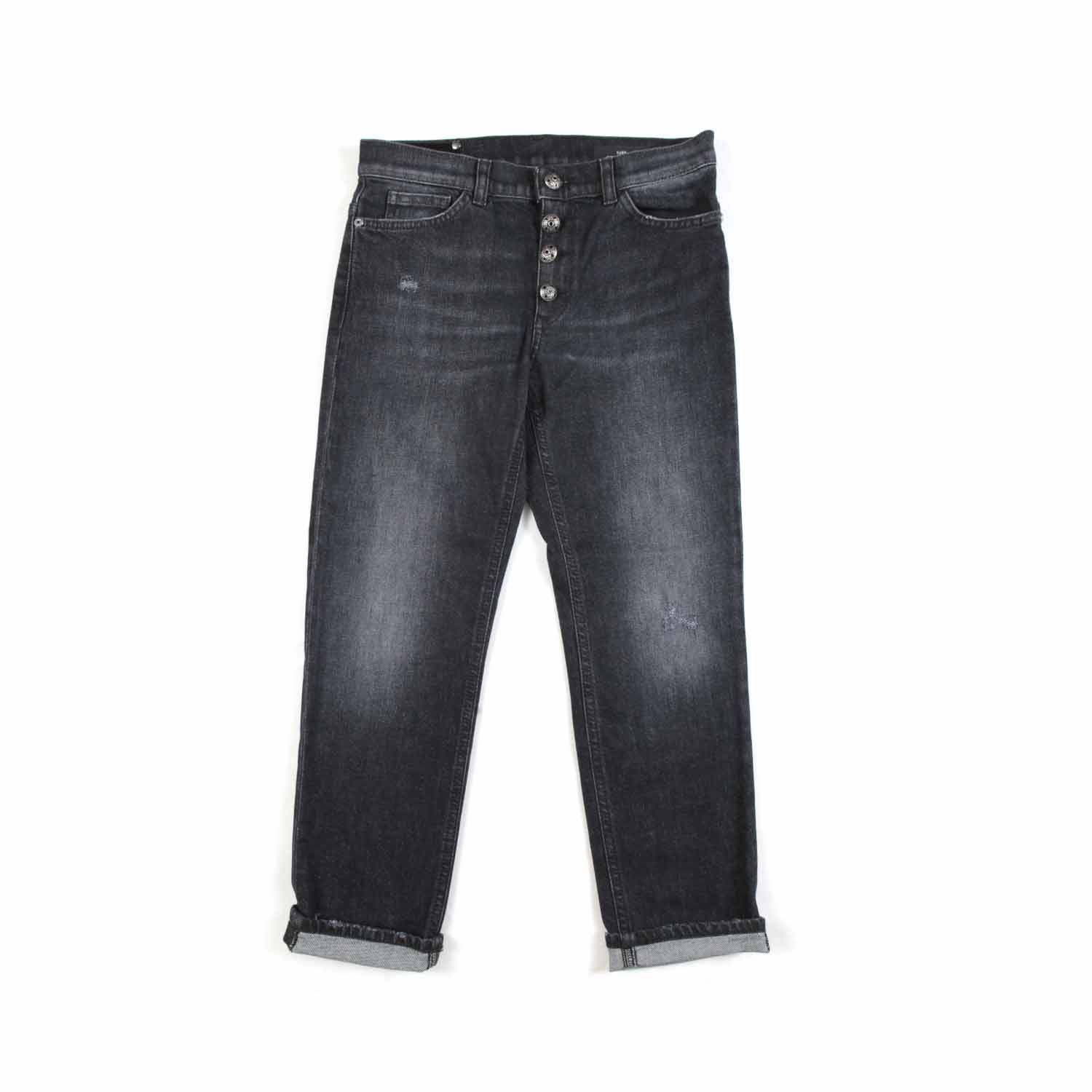 JEANS NERO STONE WASHED BAMBINA E TEENAGER - annameglio.com abbigliamento moda