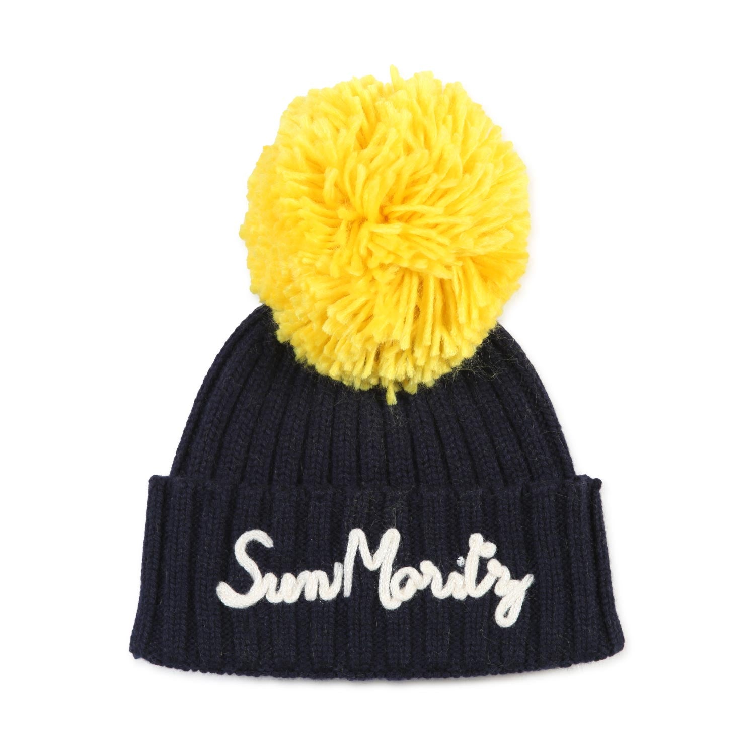 CAPPELLO UNISEX WENGEN BLU NAVY E GIALLO - annameglio.com abbigliamento moda