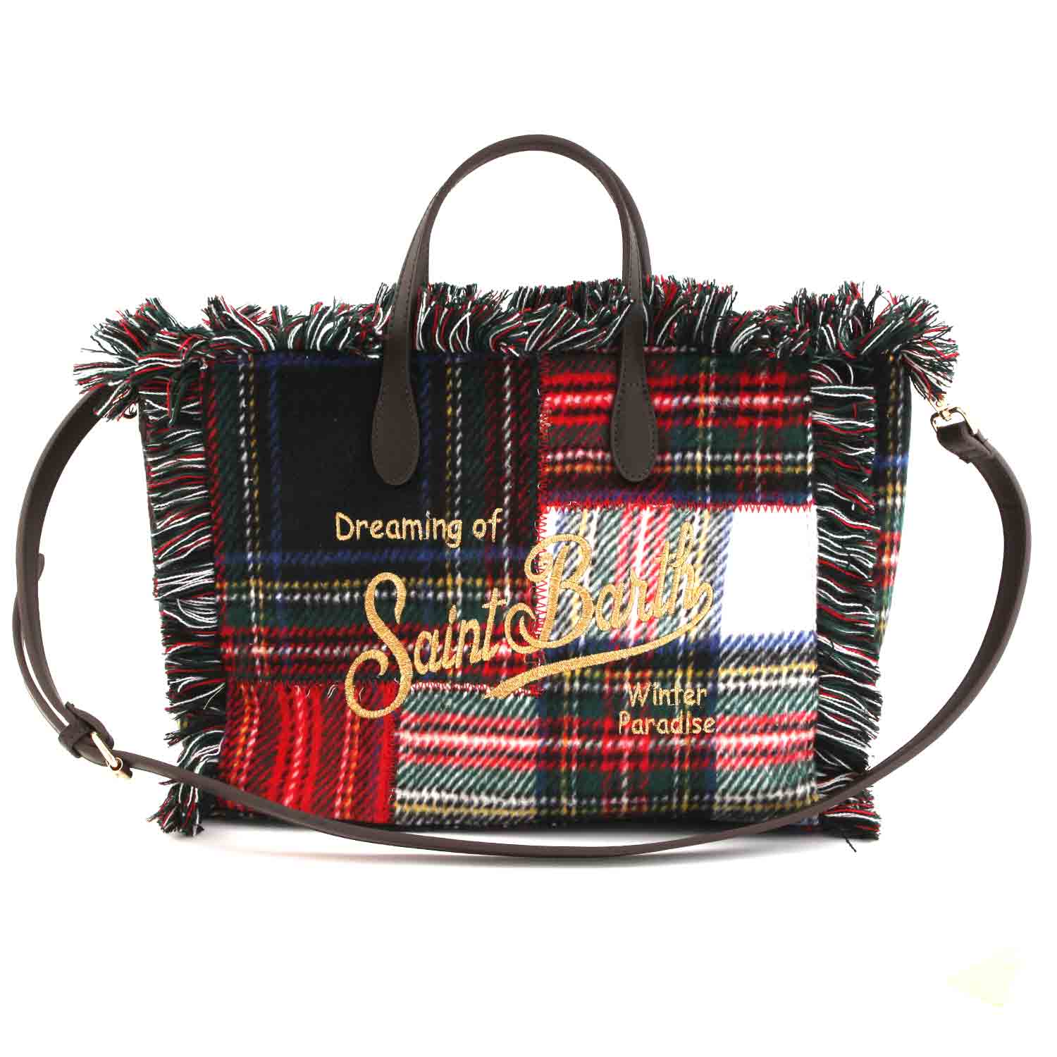 BORSA COLETTE TARTAN NERA VERDE E ROSSA - annameglio.com abbigliamento moda