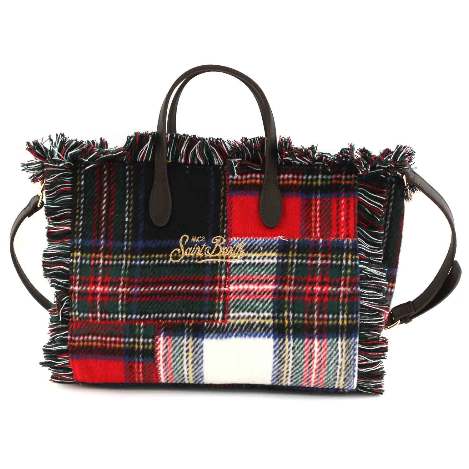 BORSA COLETTE TARTAN NERA VERDE E ROSSA - annameglio.com abbigliamento moda