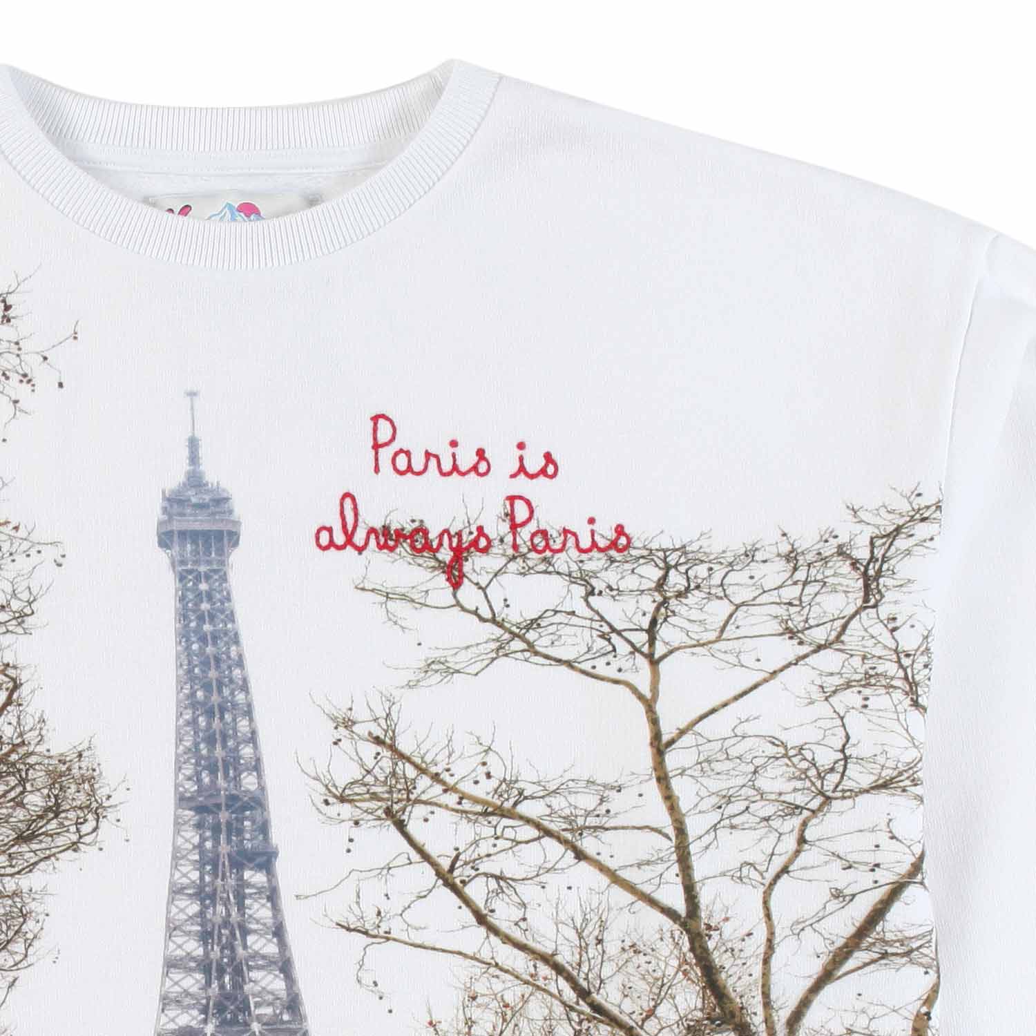 FELPA UNISEX BIANCA CON STAMPA PARIGI - annameglio.com abbigliamento moda