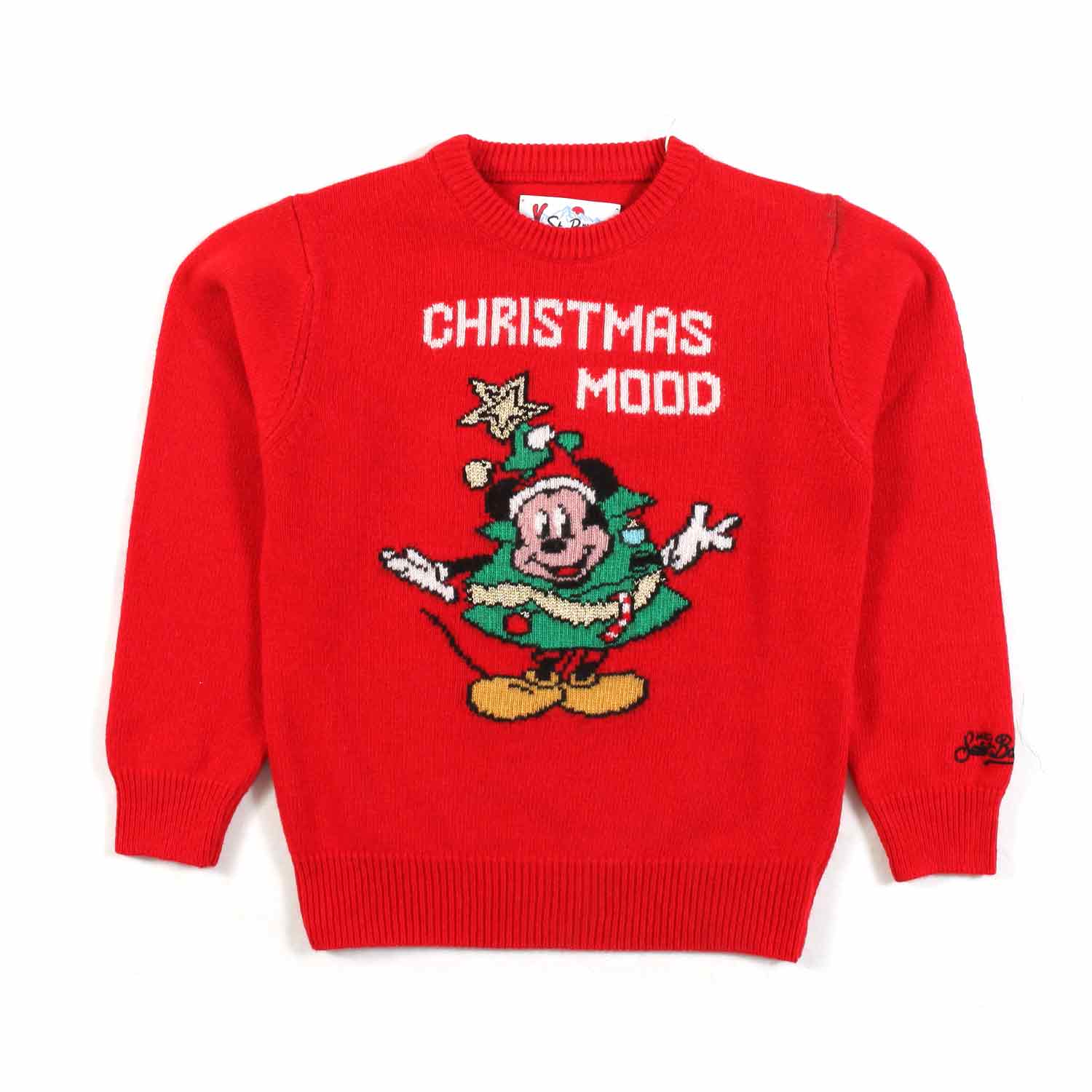 MAGLIONE UNISEX NATALIZIO ROSSO CON TOPOLINO - annameglio.com abbigliamento moda