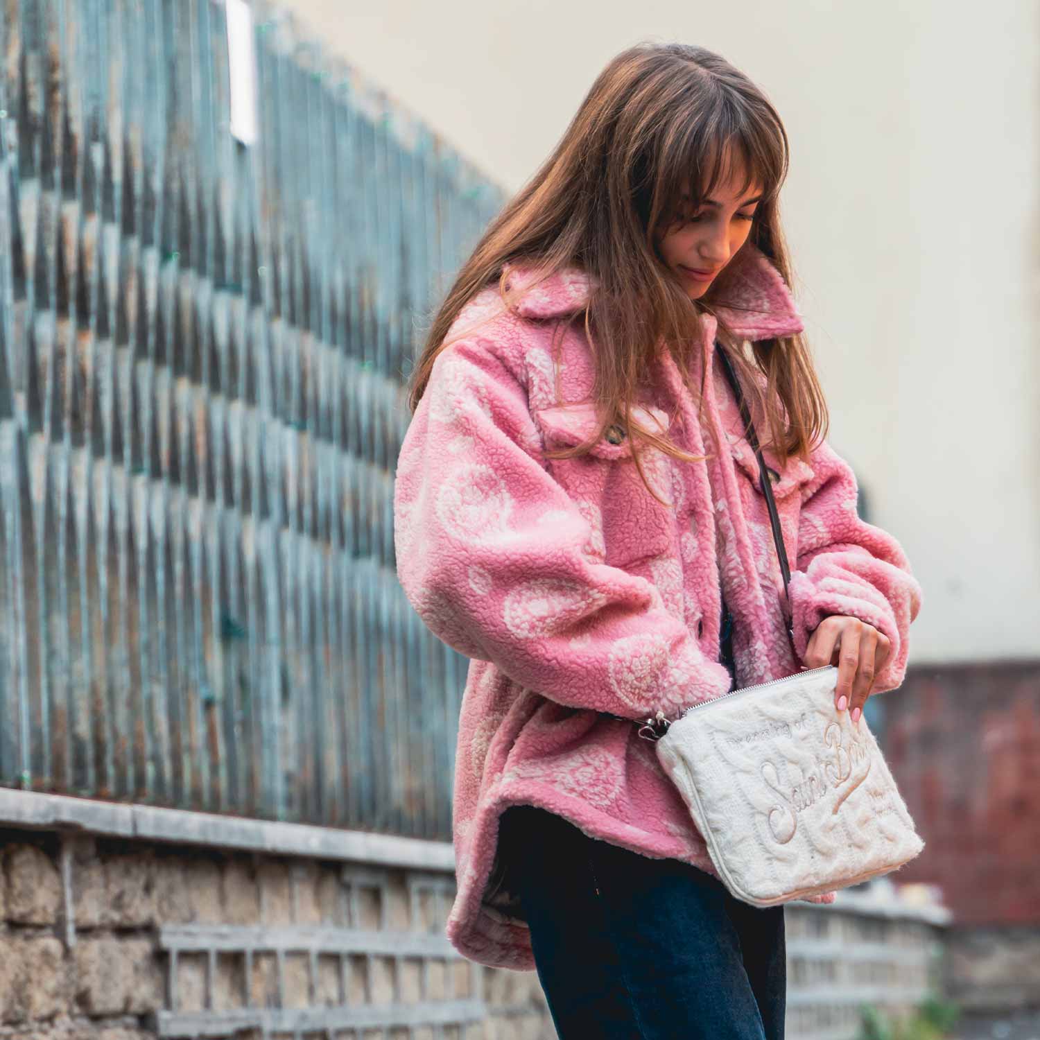 GIACCA SHERPA ELYS ROSA E BIANCA - annameglio.com abbigliamento moda