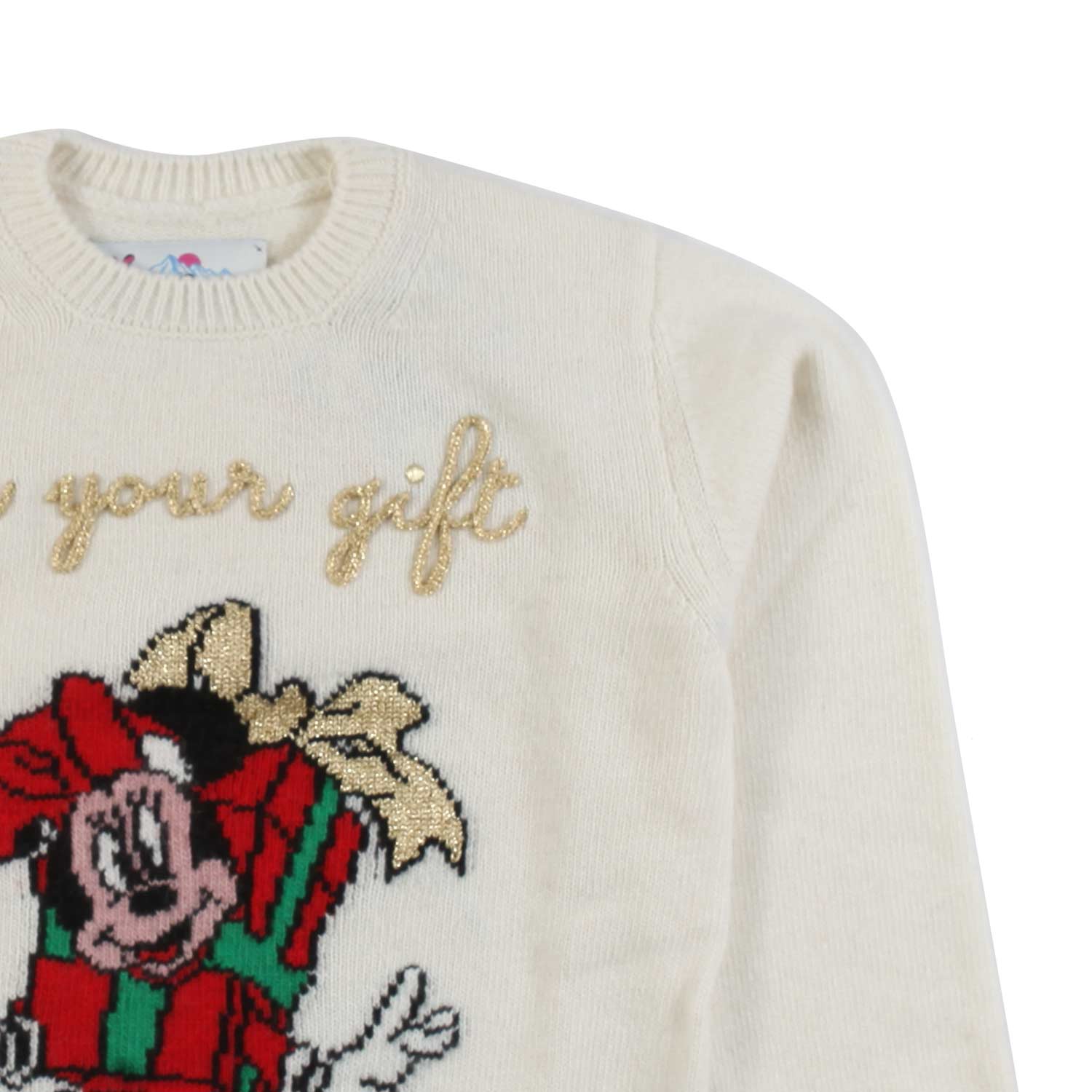 MAGLIONE NATALIZIO PANNA CON MINNIE BAMBINA - annameglio.com abbigliamento moda