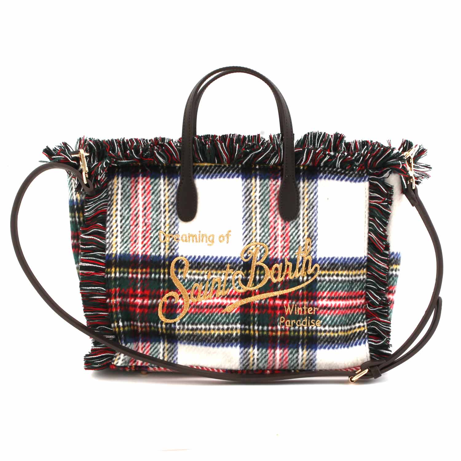 BORSA COLETTE TARTAN BIANCA E MULTICOLOR - annameglio.com abbigliamento moda