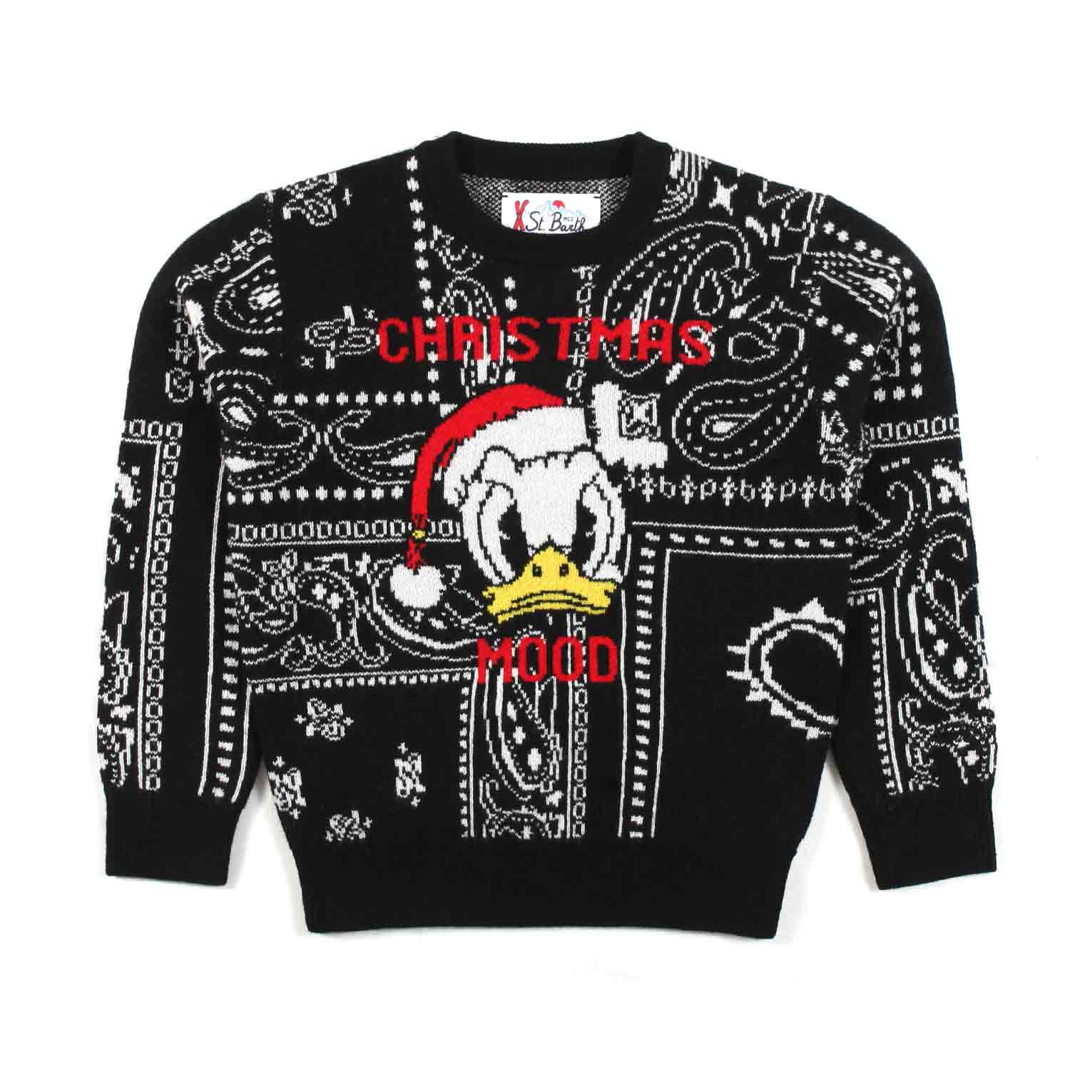 MAGLIONE UNISEX NERO CON PAPERINO JACQUARD - annameglio.com abbigliamento moda