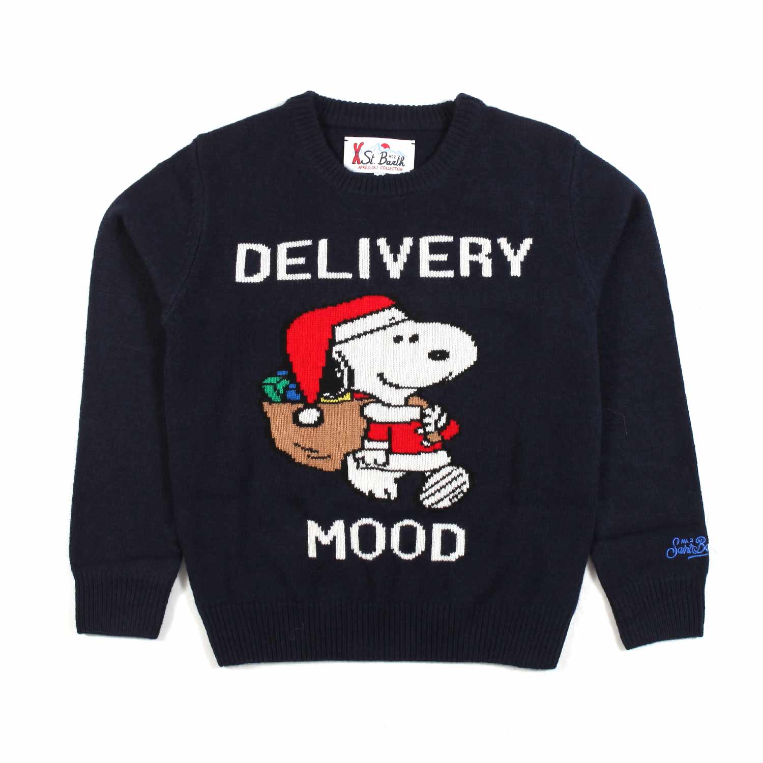 MAGLIONE DOUGLAS UNISEX BLU CON SNOOPY JACQUARD - annameglio.com abbigliamento moda