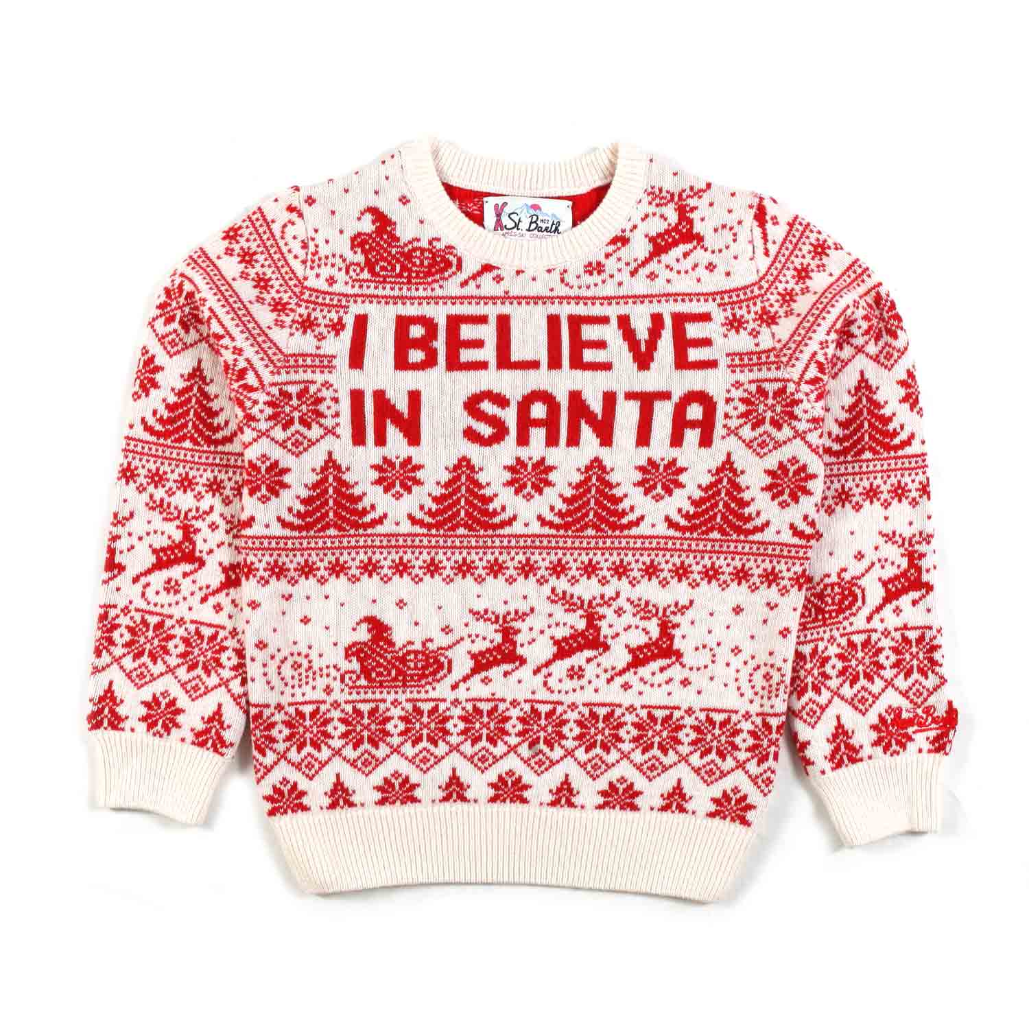 MAGLIONE NATALIZIO BIANCO E ROSSO BAMBINA E TEEN - annameglio.com abbigliamento moda