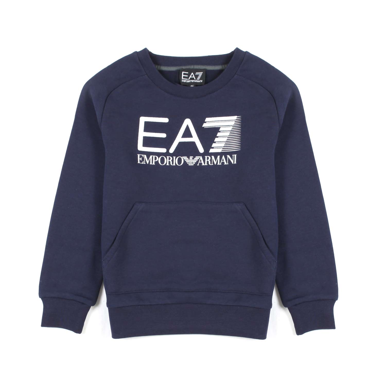 FELPA BLU CON LOGO EA7 BIANCO BAMBINO - annameglio.com abbigliamento moda