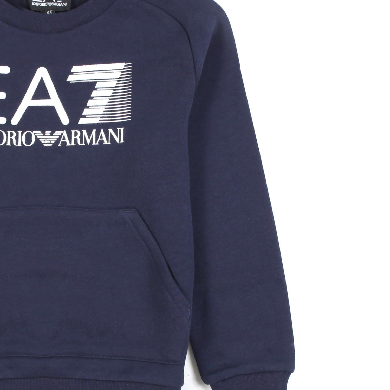 FELPA BLU CON LOGO EA7 BIANCO BAMBINO - annameglio.com abbigliamento moda