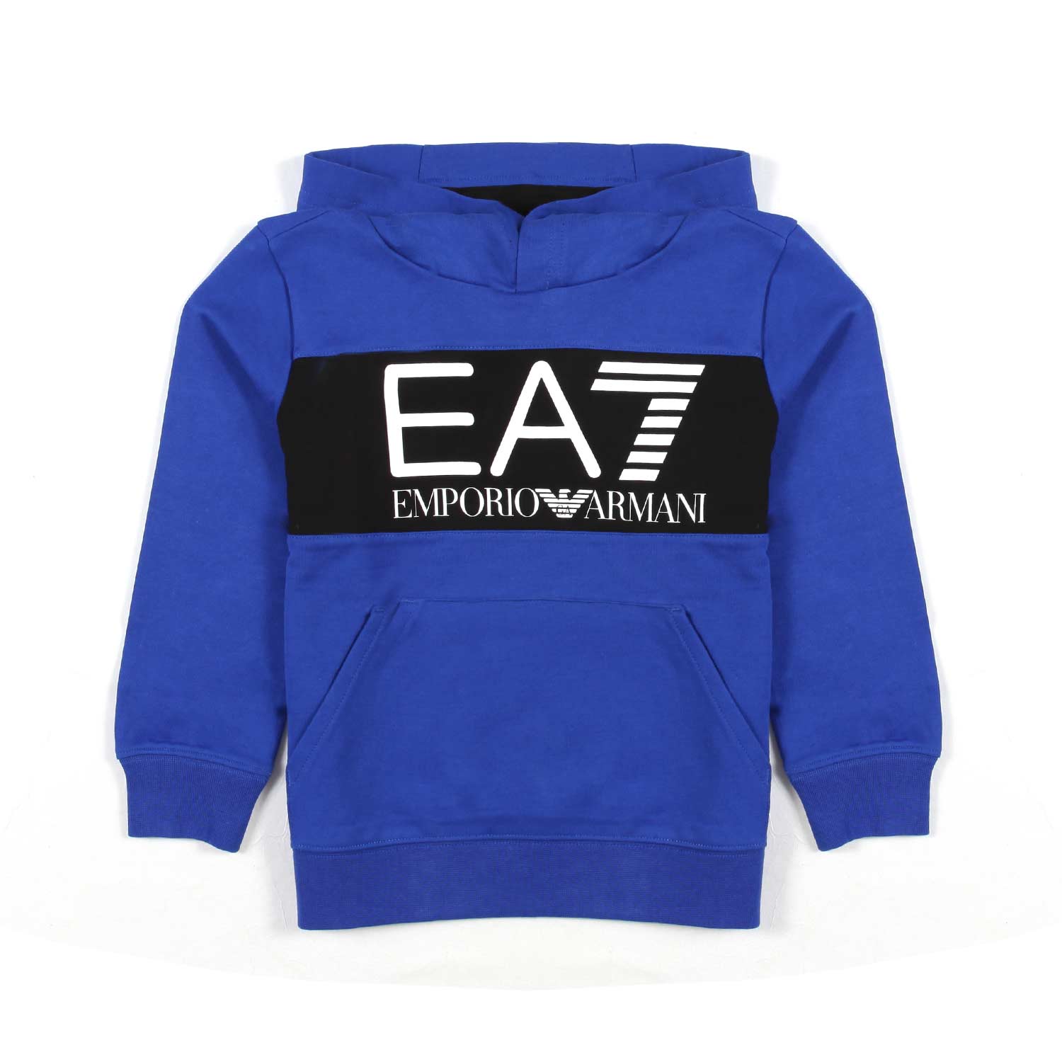 FELPA HOODIE BLU ROYAL CON STRISCIA NERA - annameglio.com abbigliamento moda