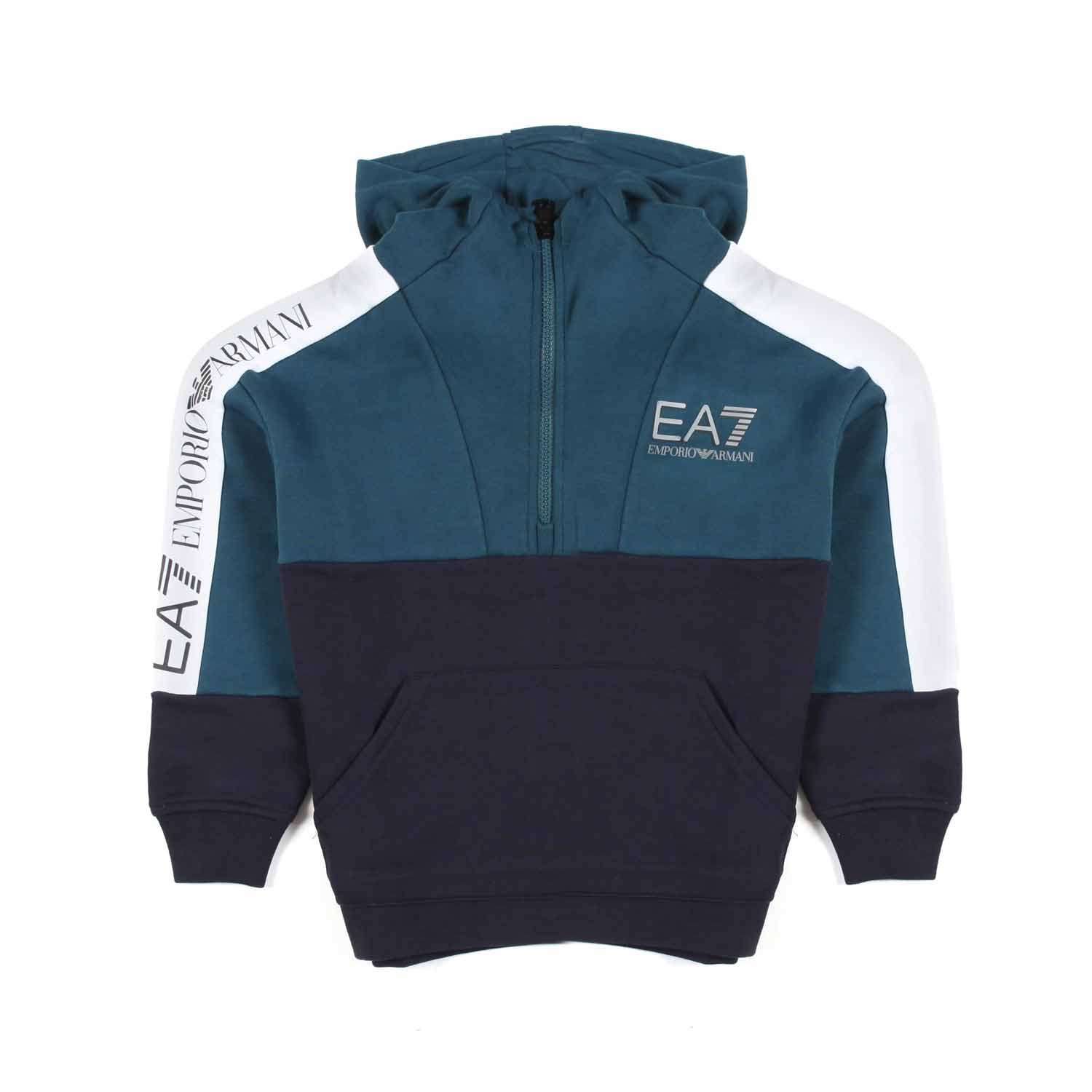 FELPA BLU NAVY E OTTANIO CON CAPPUCCIO - annameglio.com abbigliamento moda